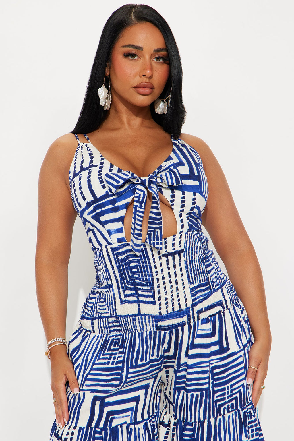 Kamiyah Abstract Printed Jumpsuit - Navy/combo