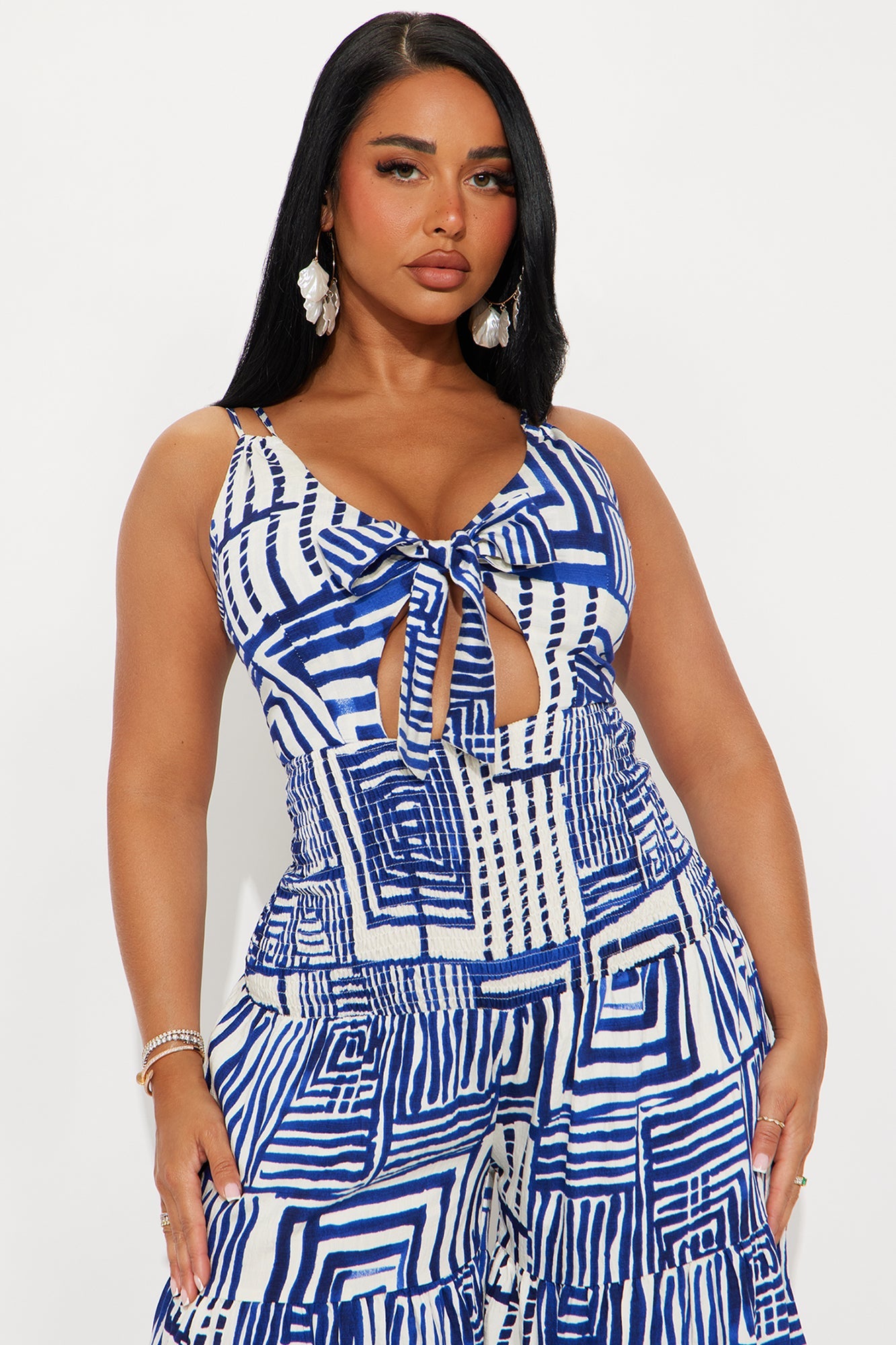 Kamiyah Abstract Printed Jumpsuit - Navy/combo