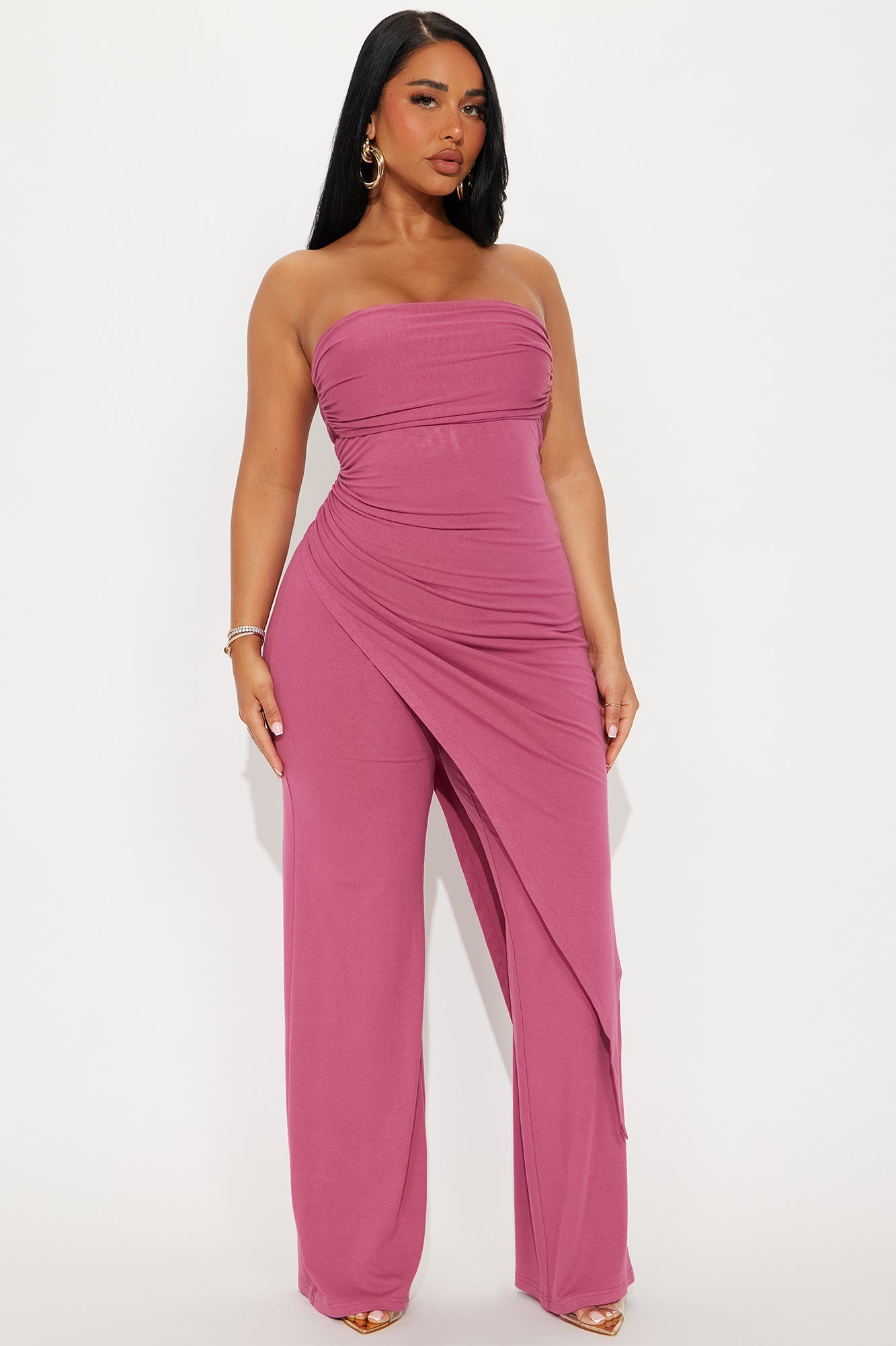 Dreaming Of You Draped Jumpsuit - Raspberry