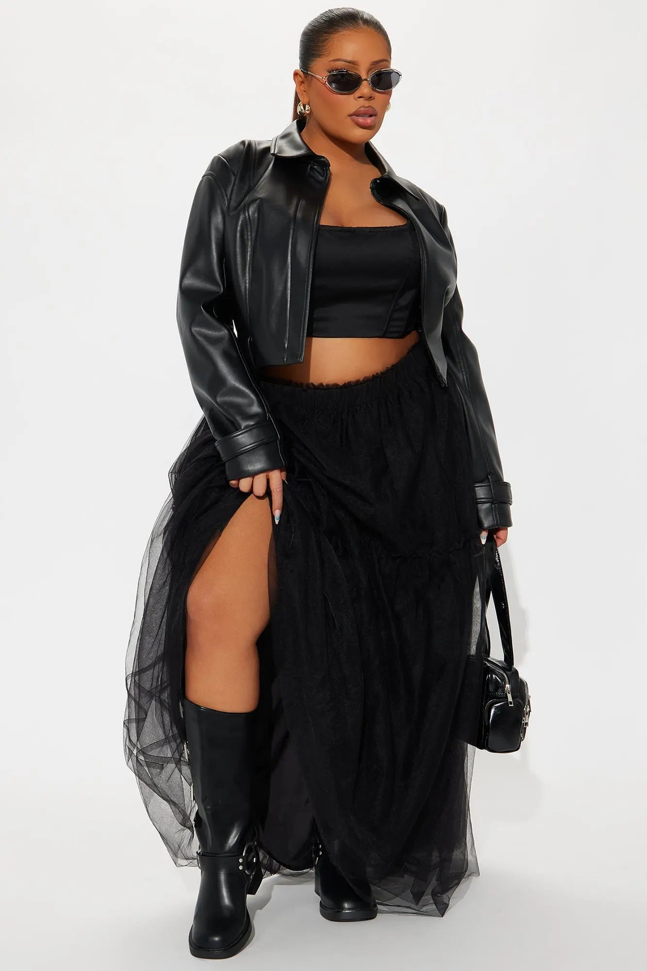 Vivian Sheer Tulle Maxi Skirt - Black 