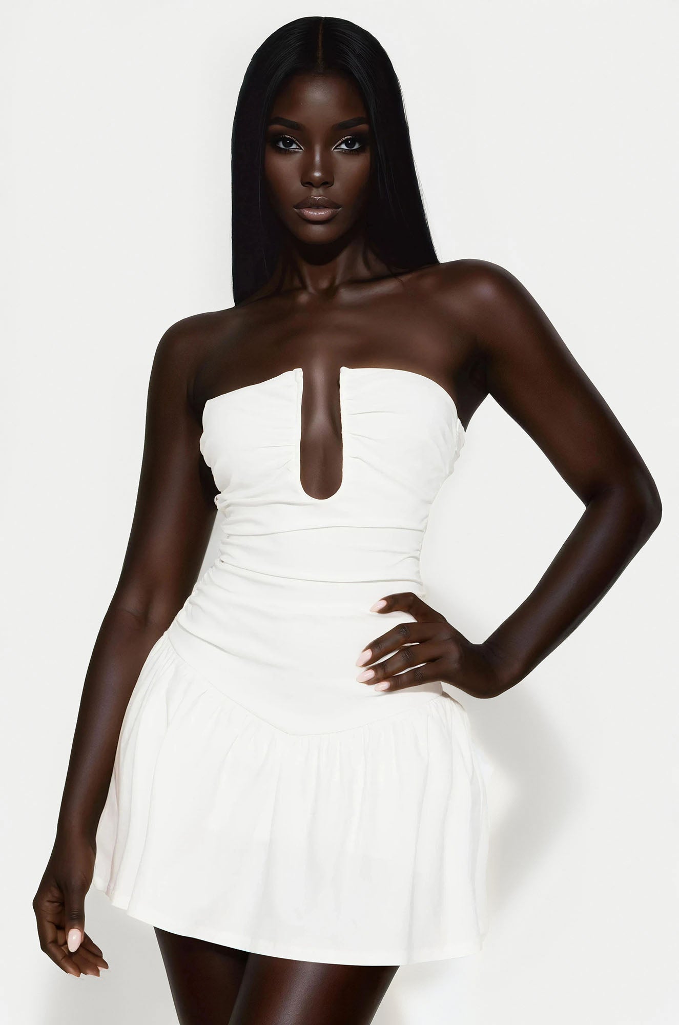 Such A Sweetie Ruched Mini Dress - White