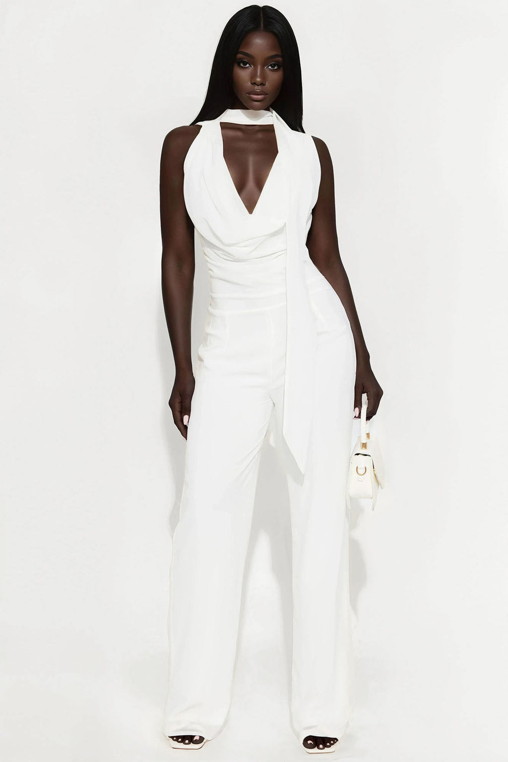 Want You Back Chiffon Jumpsuit - White