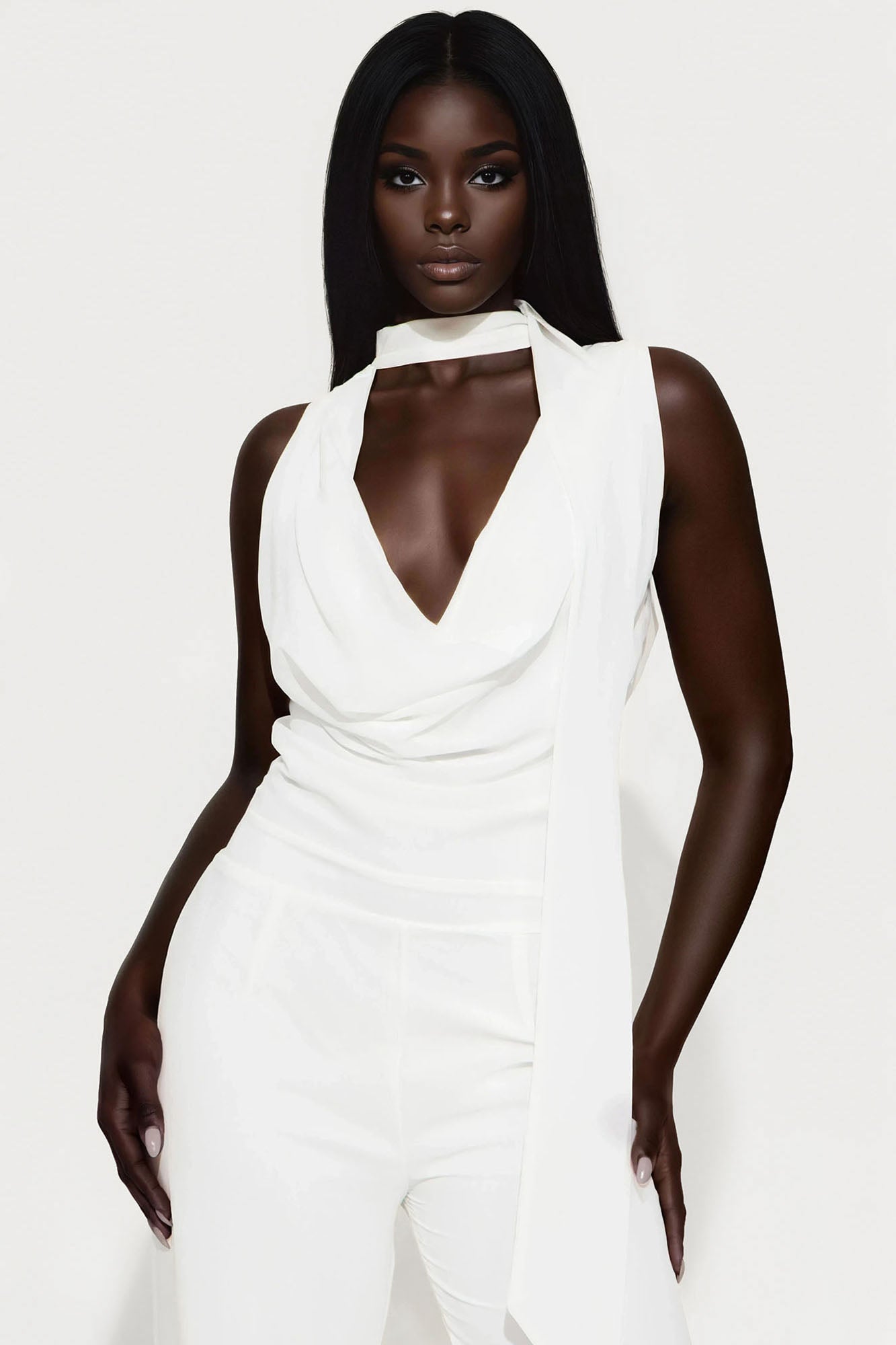 Want You Back Chiffon Jumpsuit - White