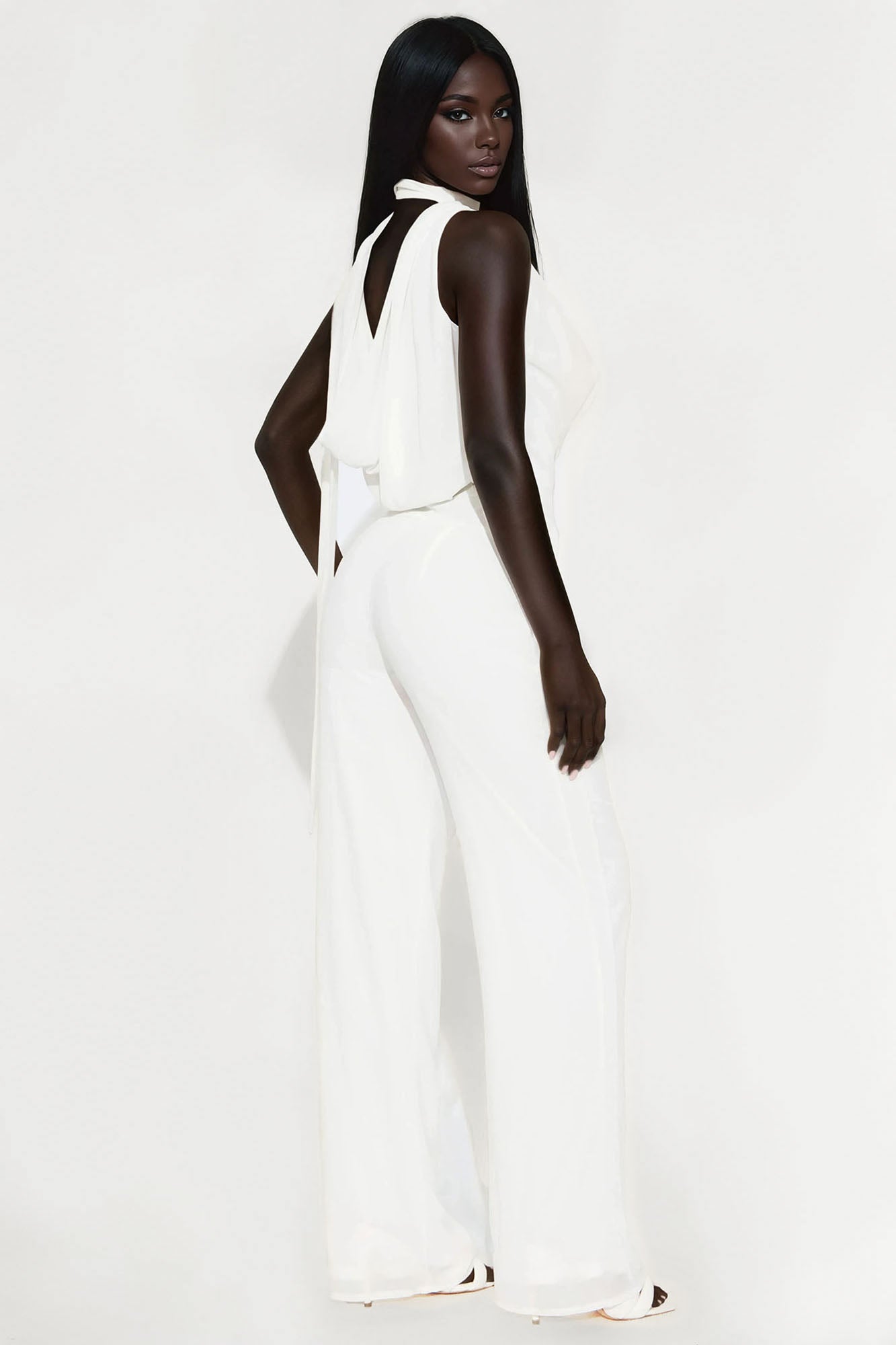 Want You Back Chiffon Jumpsuit - White
