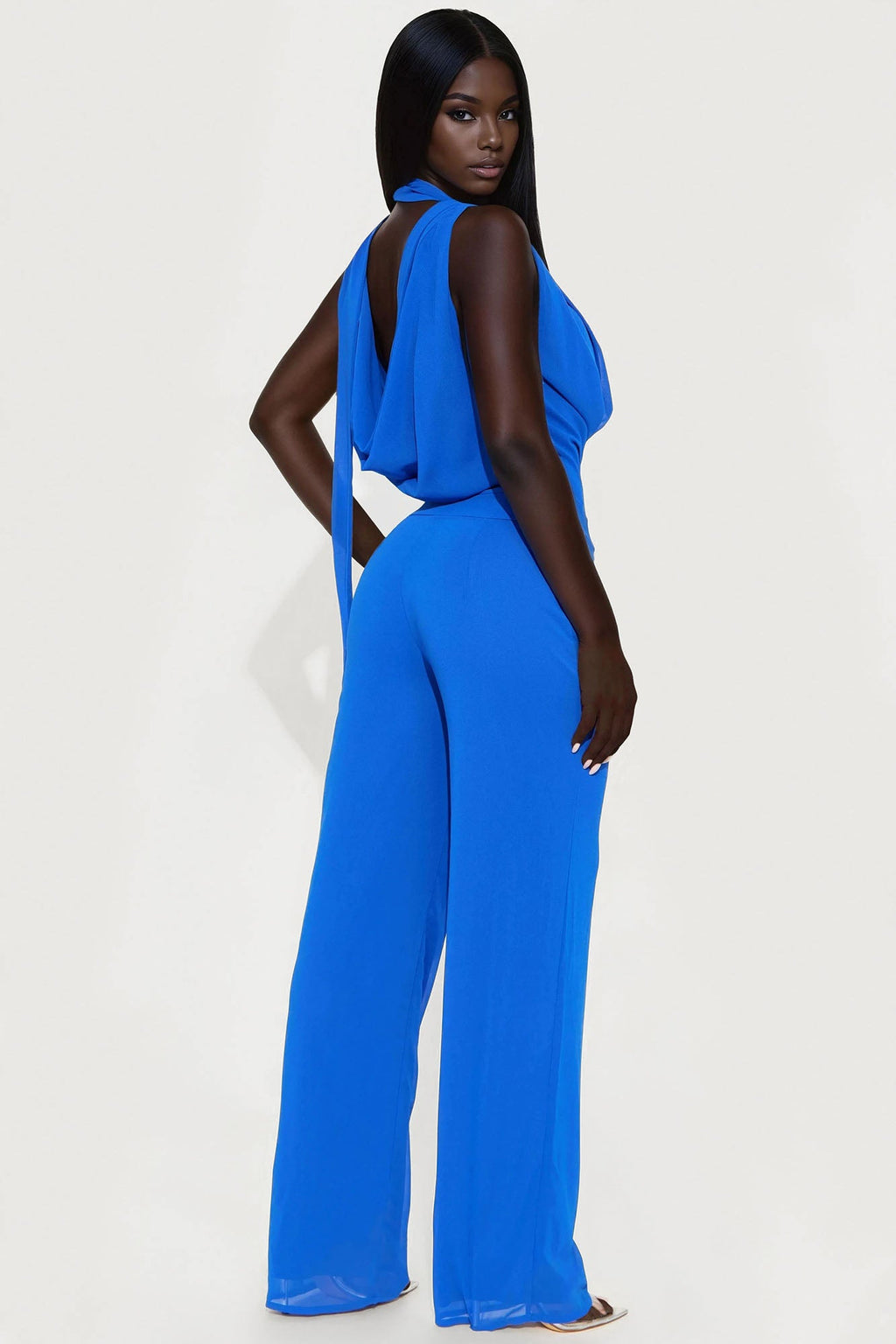 Want You Back Chiffon Jumpsuit - Royal