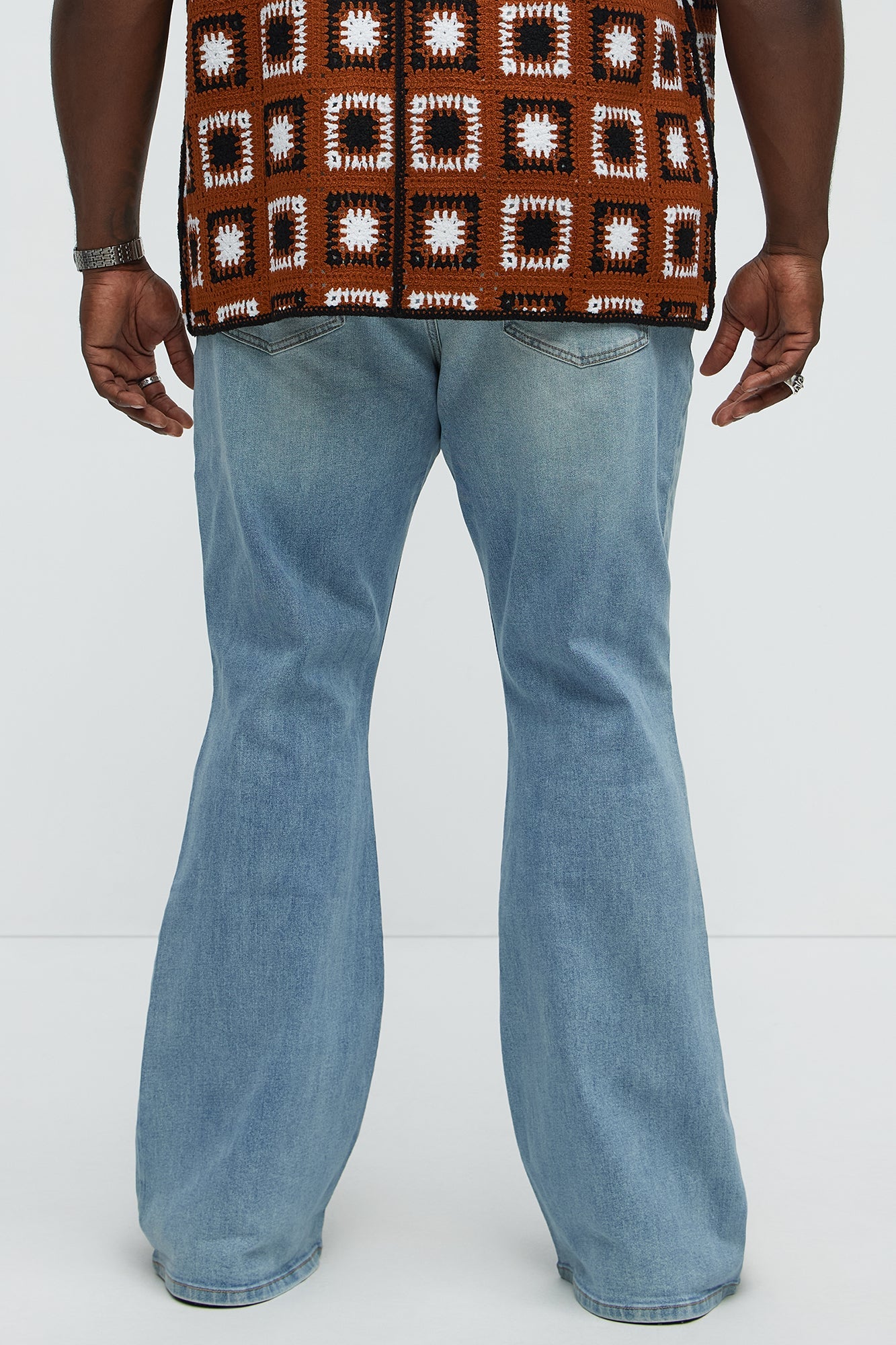 Stacked Slim Flare Grab Your Attention Jeans - Light Blue Wash