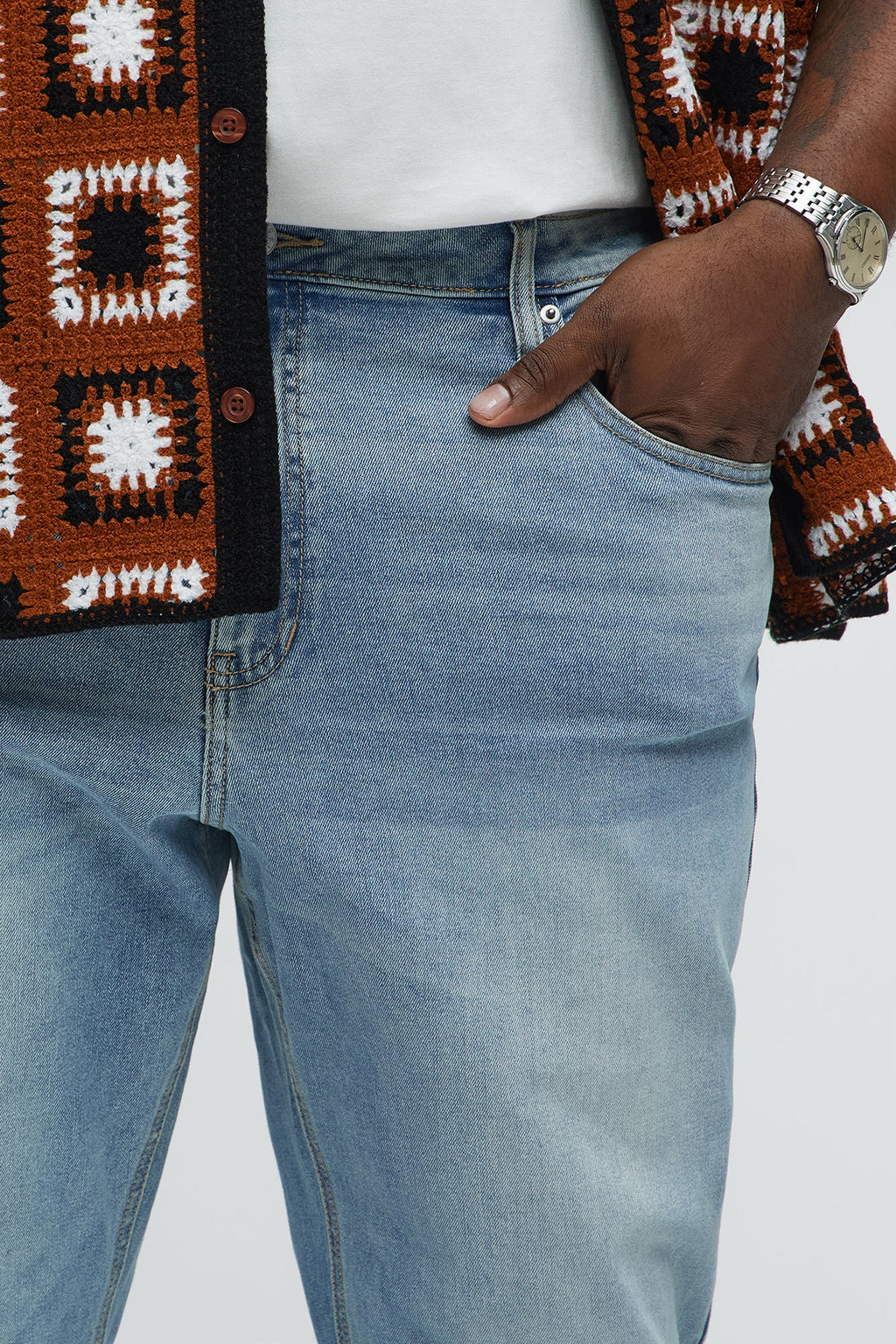 Stacked Slim Flare Grab Your Attention Jeans - Light Blue Wash