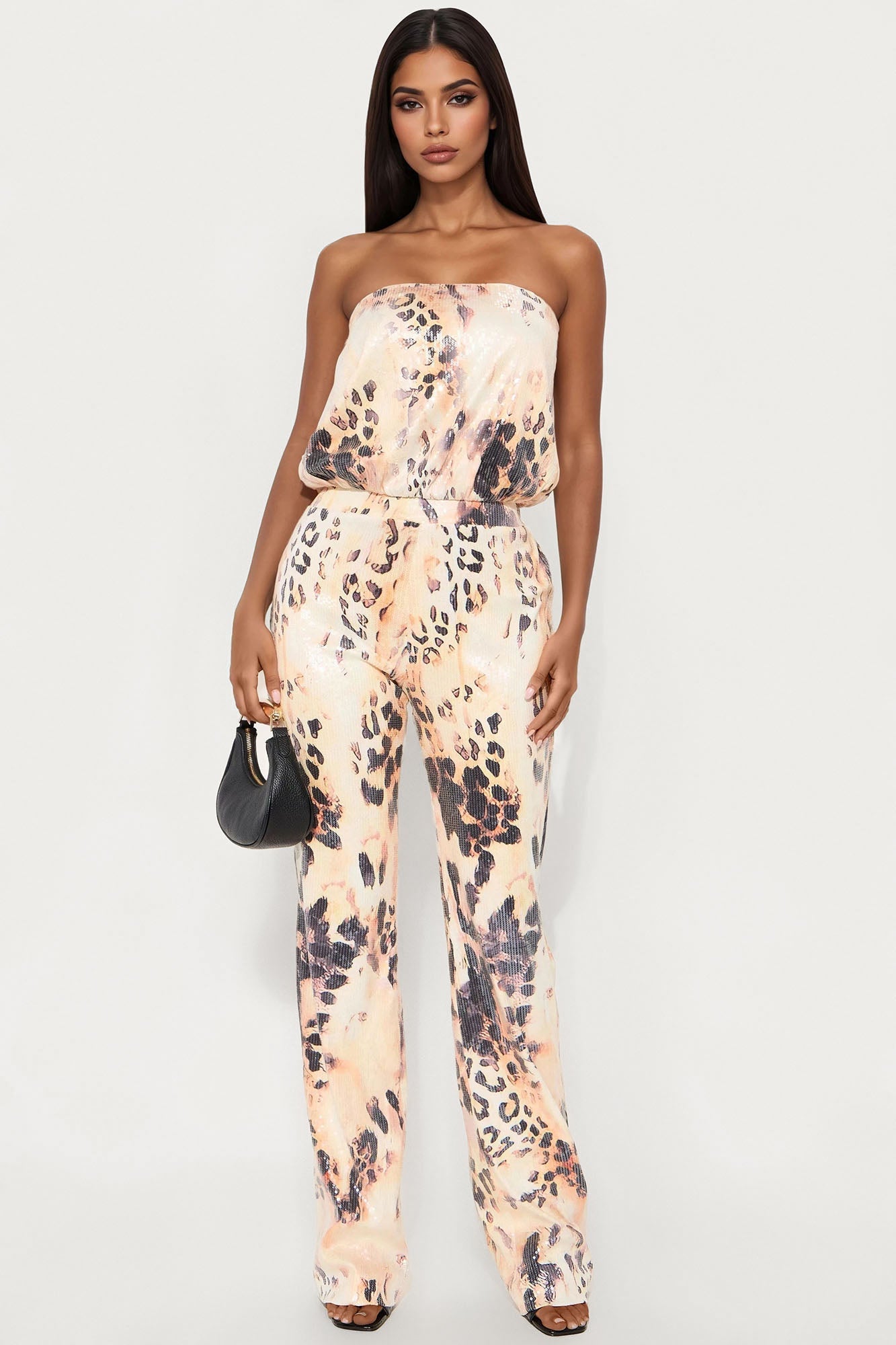 Small Town Girl Sequin Jumpsuit - Ivory/combo