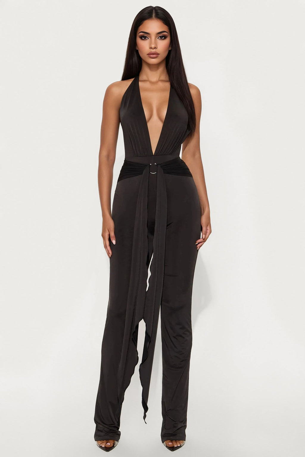 Madeline Halter Jumpsuit - Black