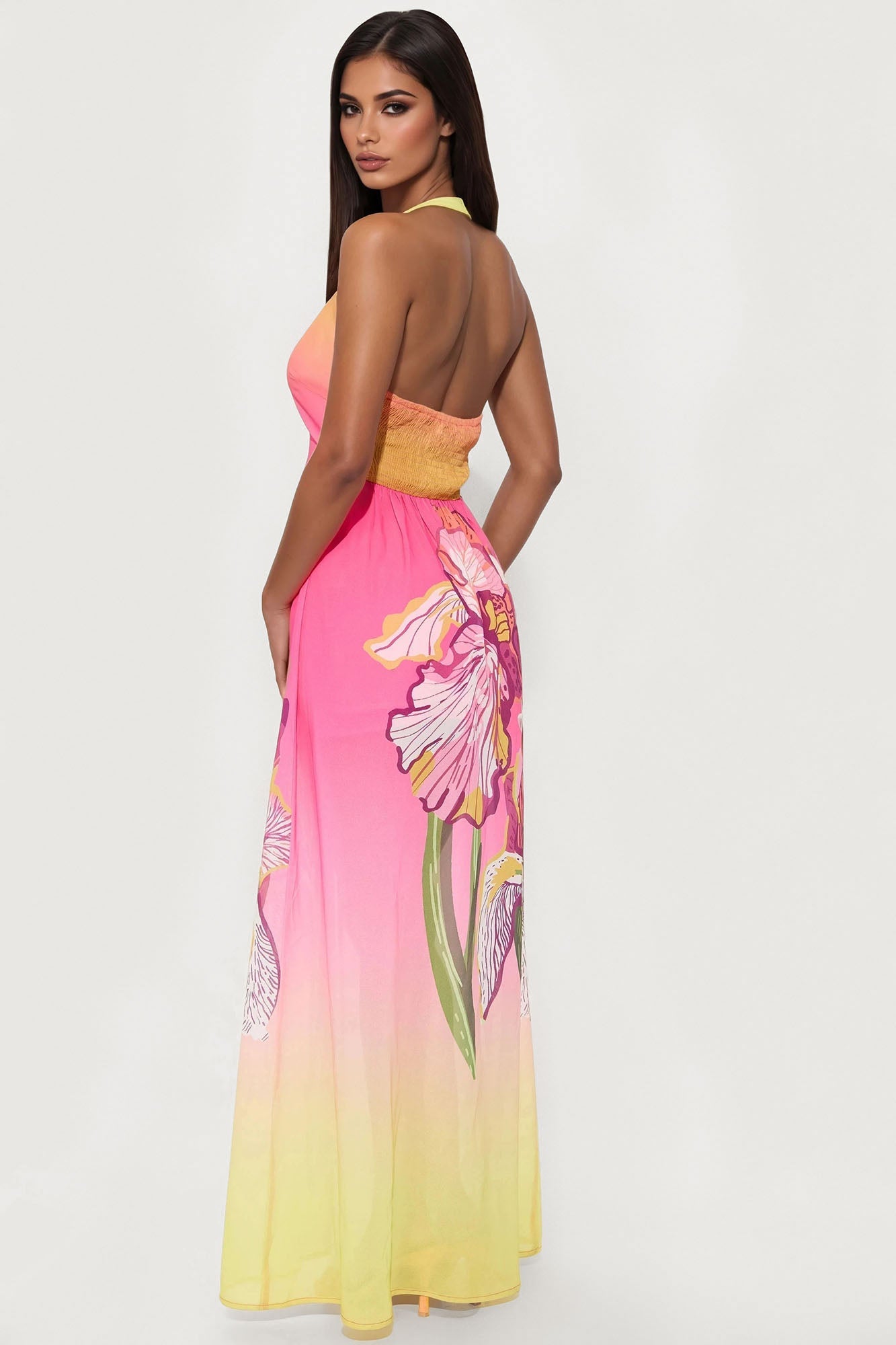 Tropic Goddess Skirt Set - Hot Pink/combo