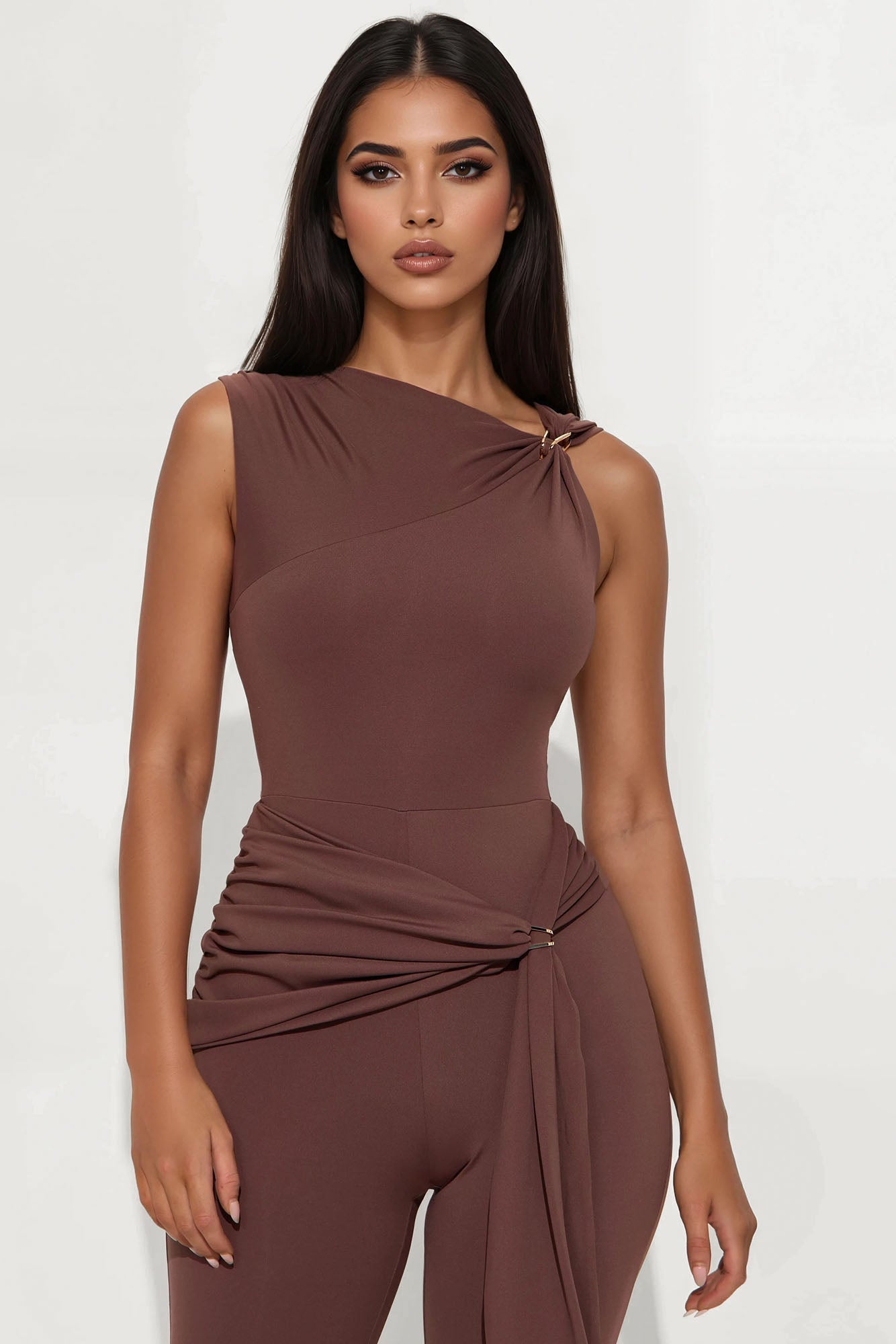 Moonlight Kiss Jumpsuit - Brown
