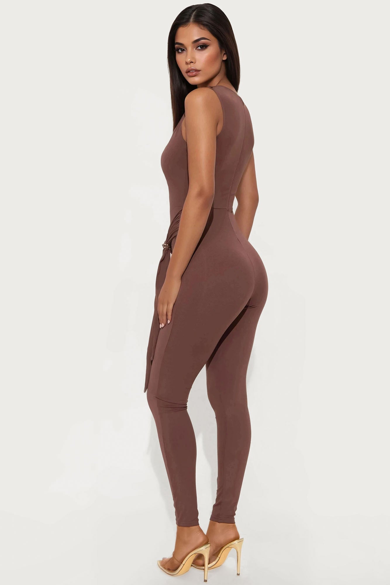 Moonlight Kiss Jumpsuit - Brown