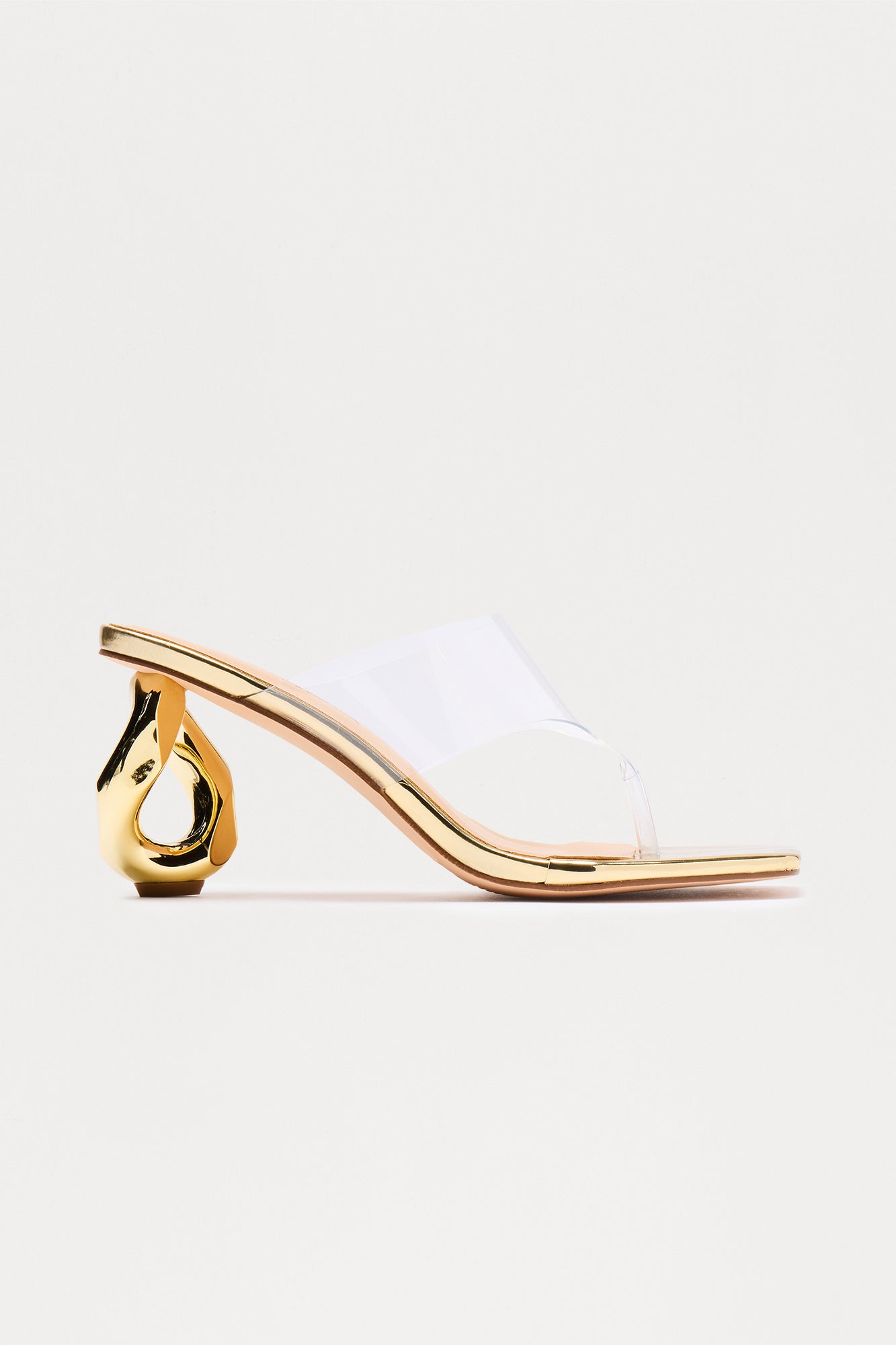 Ryella Clear Thong Mules - Gold