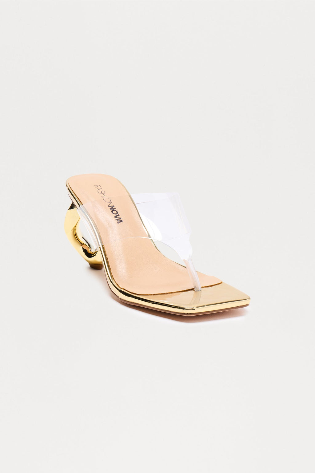 Ryella Clear Thong Mules - Gold