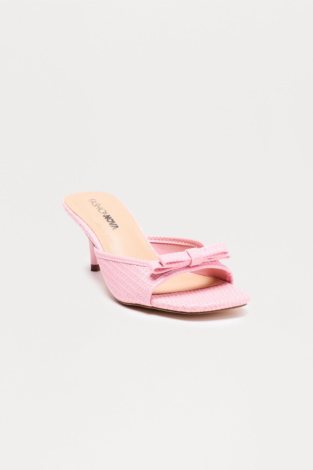 Sorrento Bow Raffia Mules - Pink