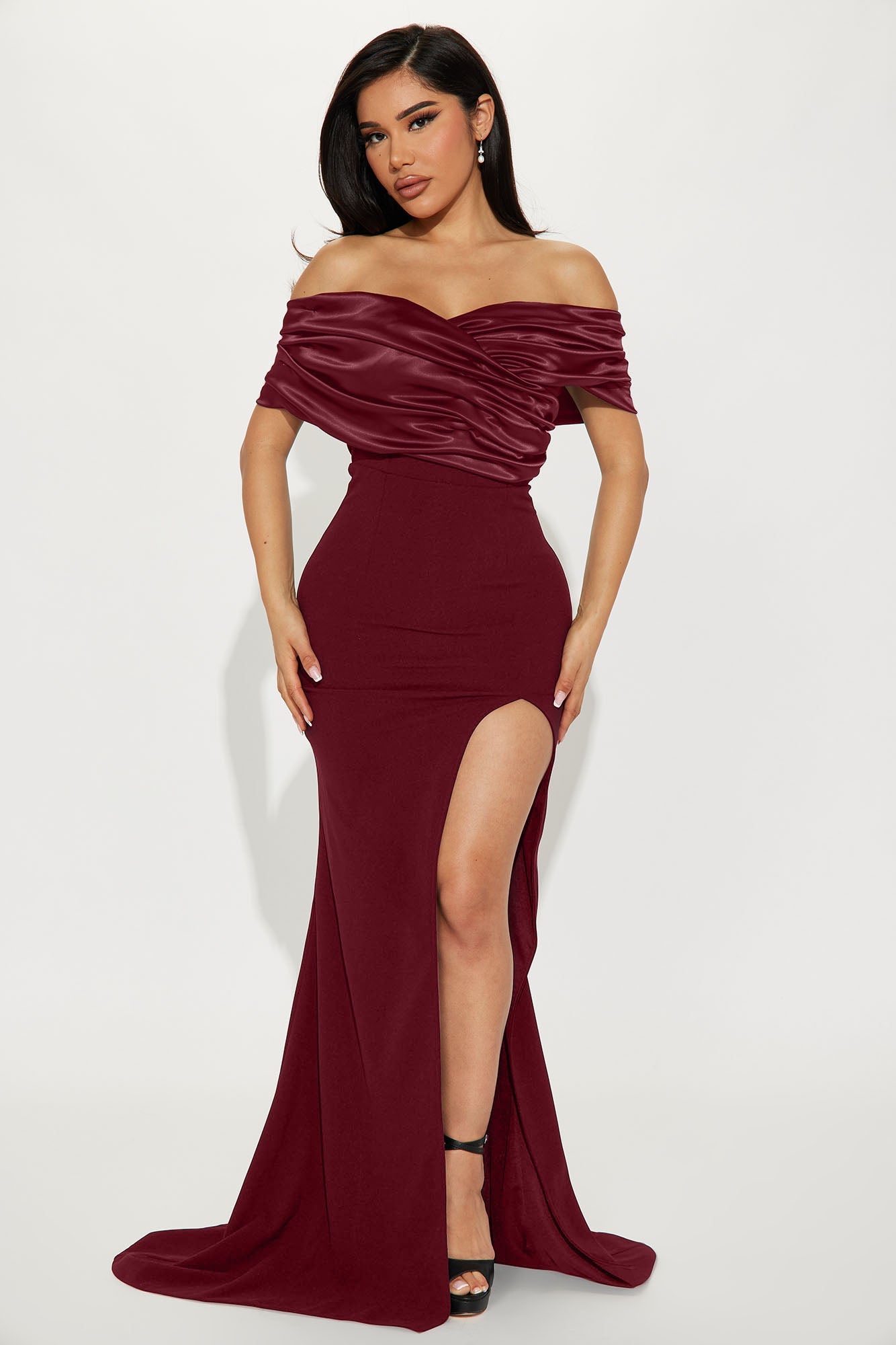 Am I The Drama Draped Maxi Dress - Wine