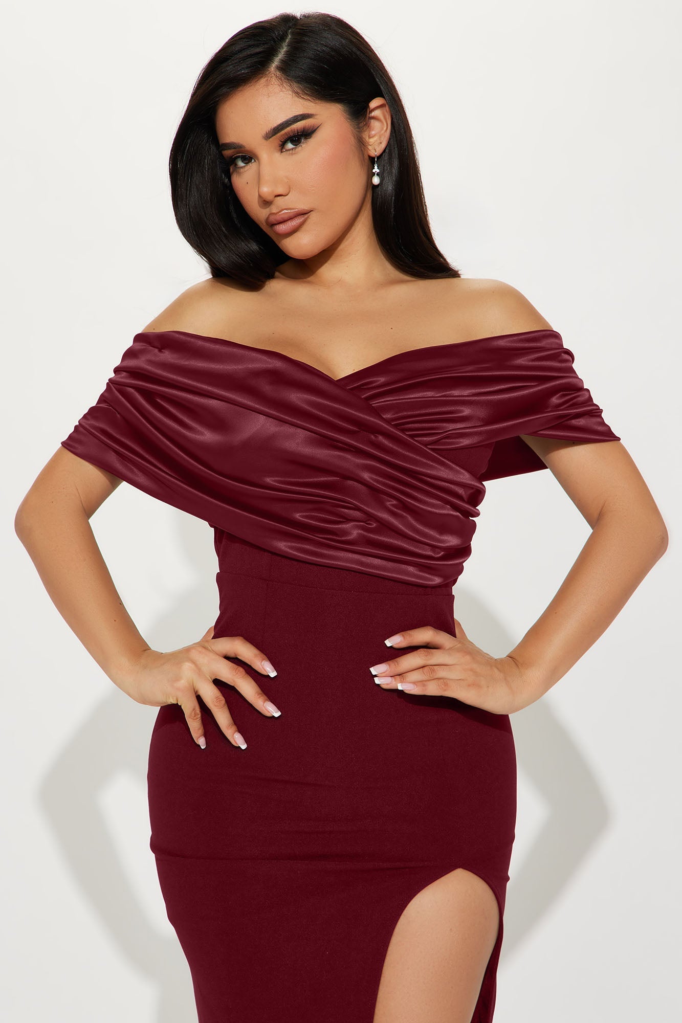 Am I The Drama Draped Maxi Dress - Wine