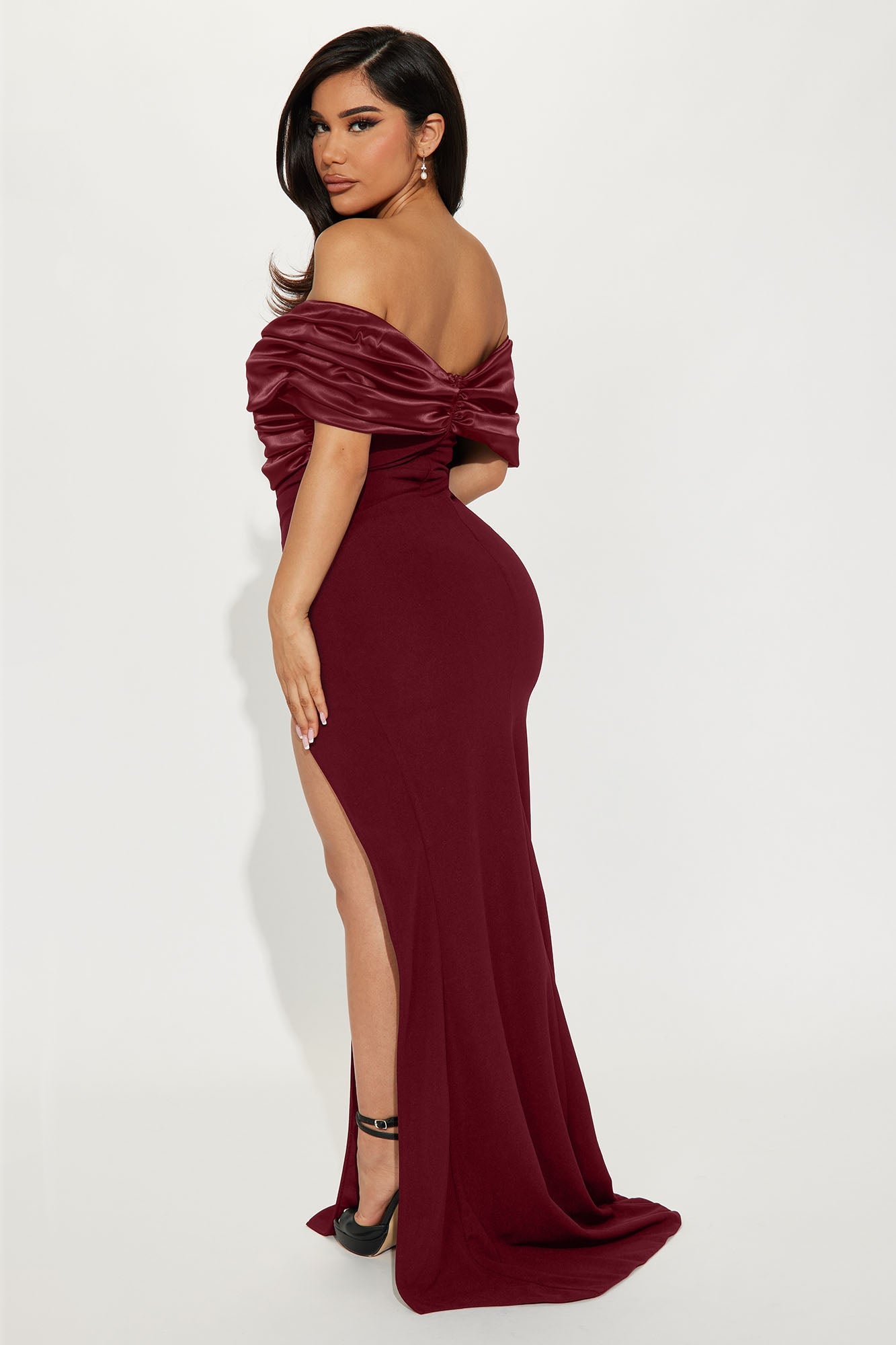 Am I The Drama Draped Maxi Dress - Wine