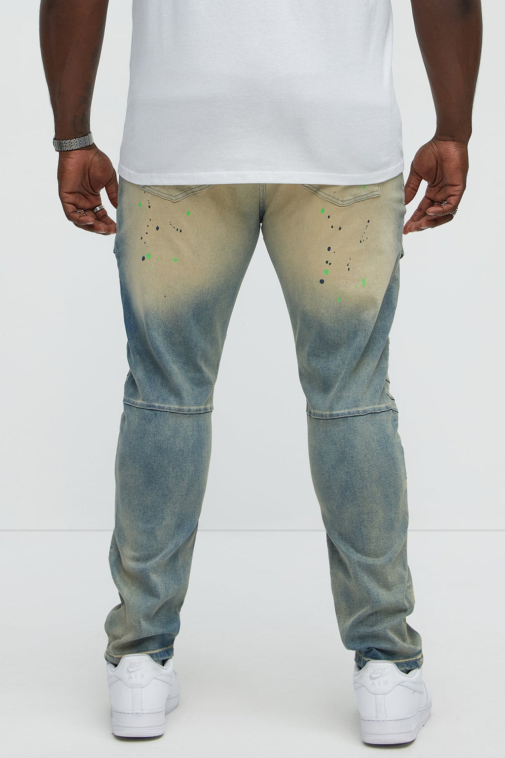 Made It Paint Splatter Skinny Jeans - Light Blue Wash