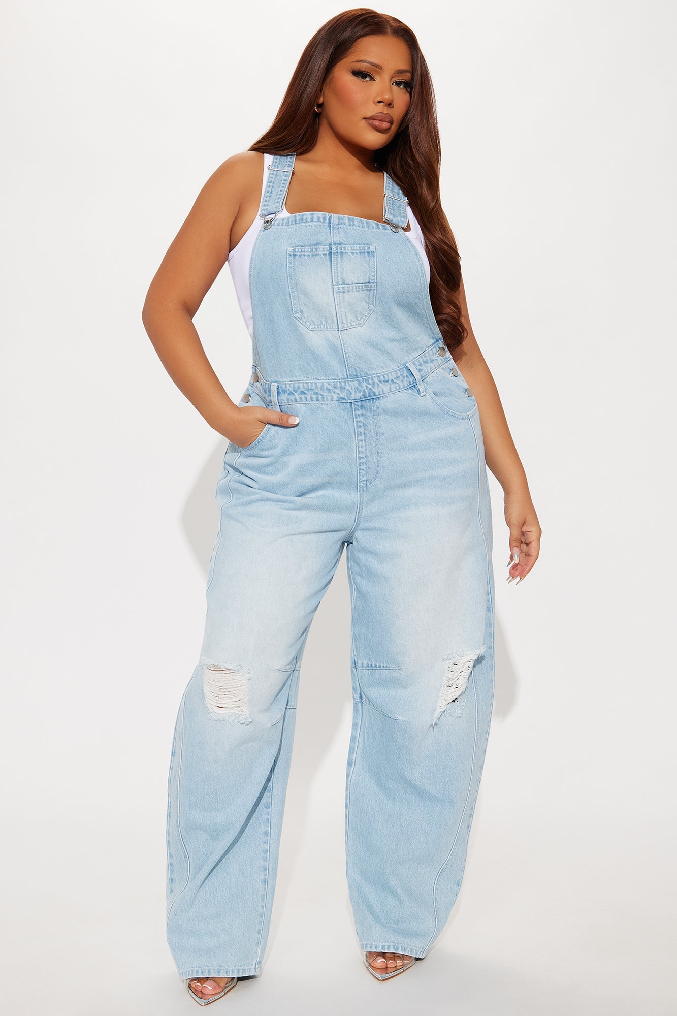 Summer Loving Ripped Overall Denim Jeans II - Light Wash
