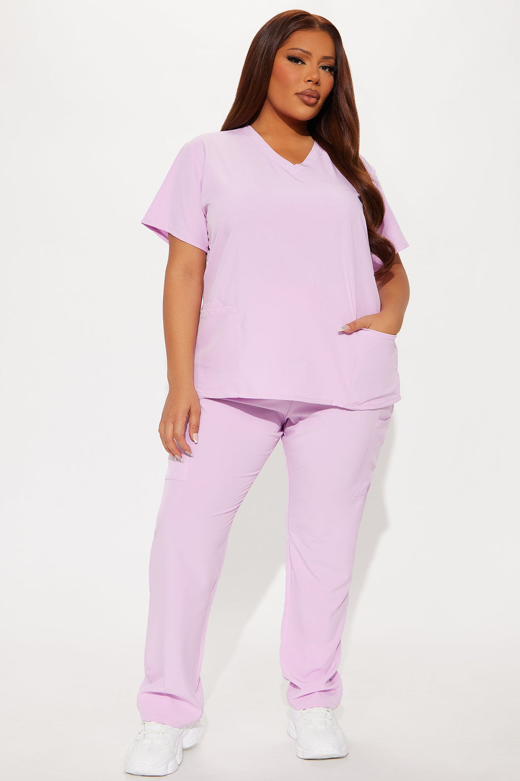 Always Ready 4 Way Stretch Scrub Uniform Pant Set - Lilac