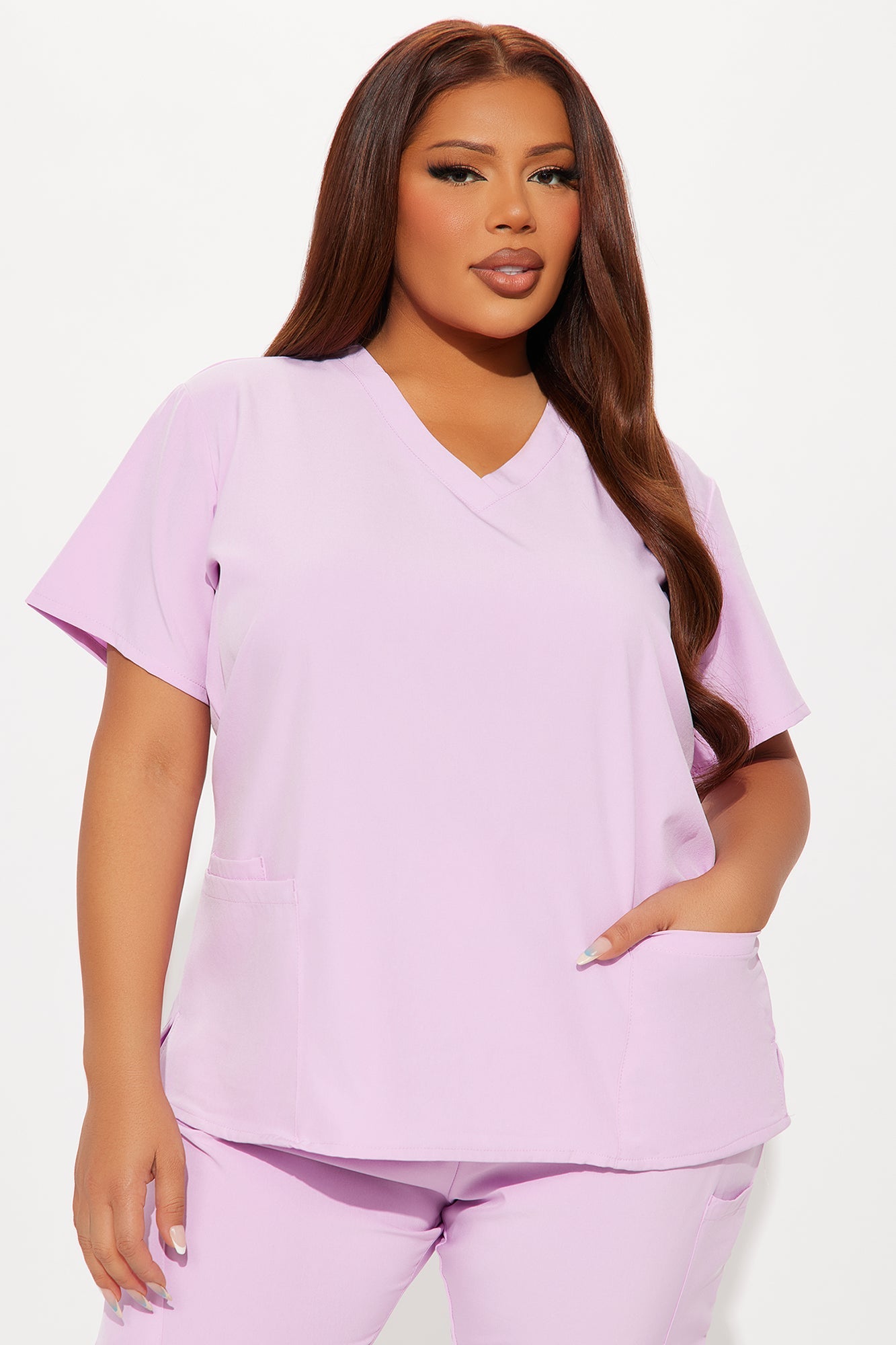 Always Ready 4 Way Stretch Scrub Uniform Pant Set - Lilac