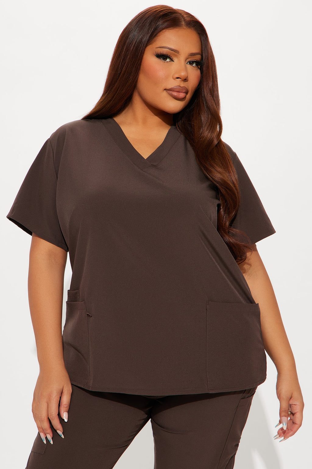 Always Ready 4 Way Stretch Scrub Uniform Pant Set - Dark Brown