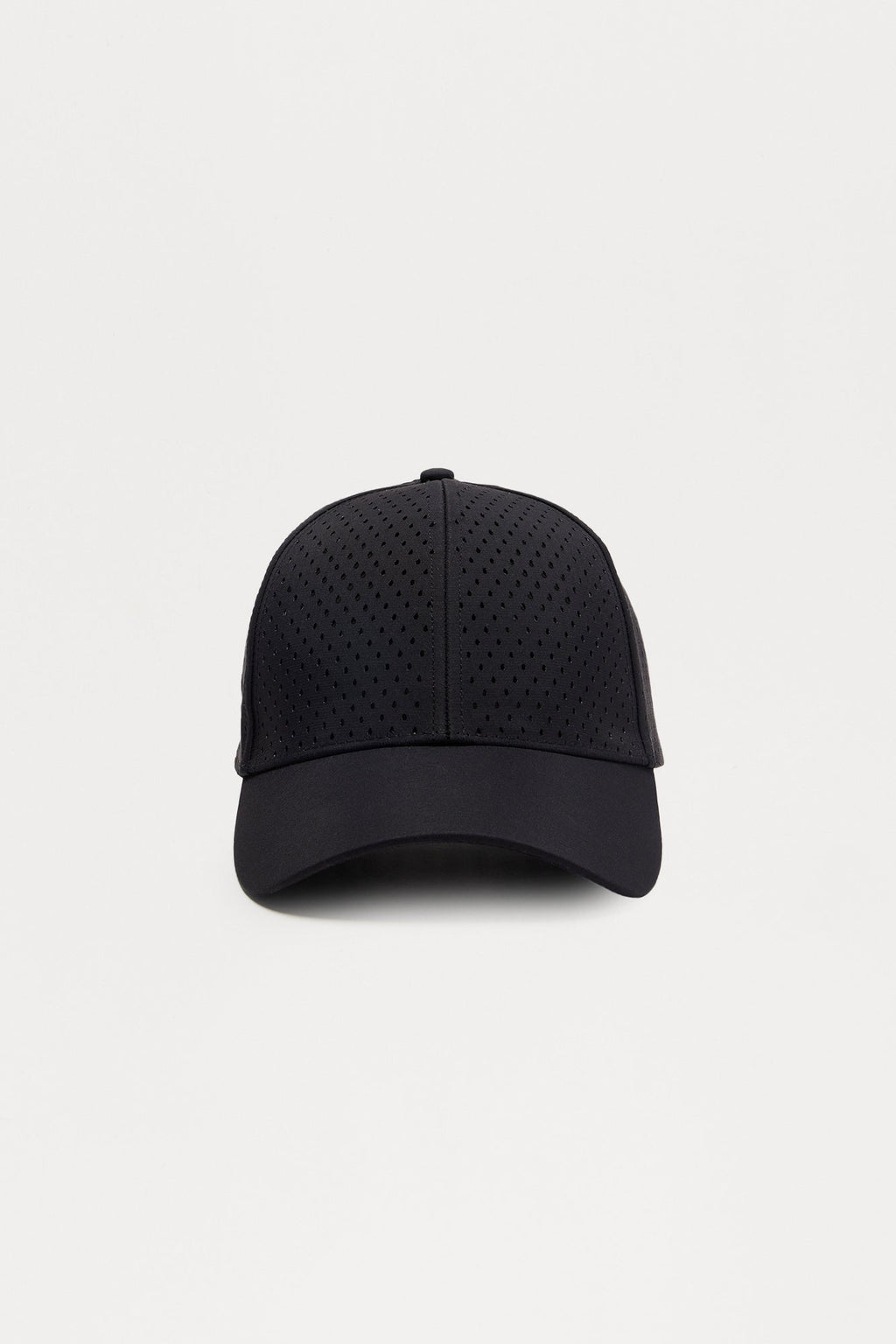 Air Perforated 6 Panel Strapback Hat - Black
