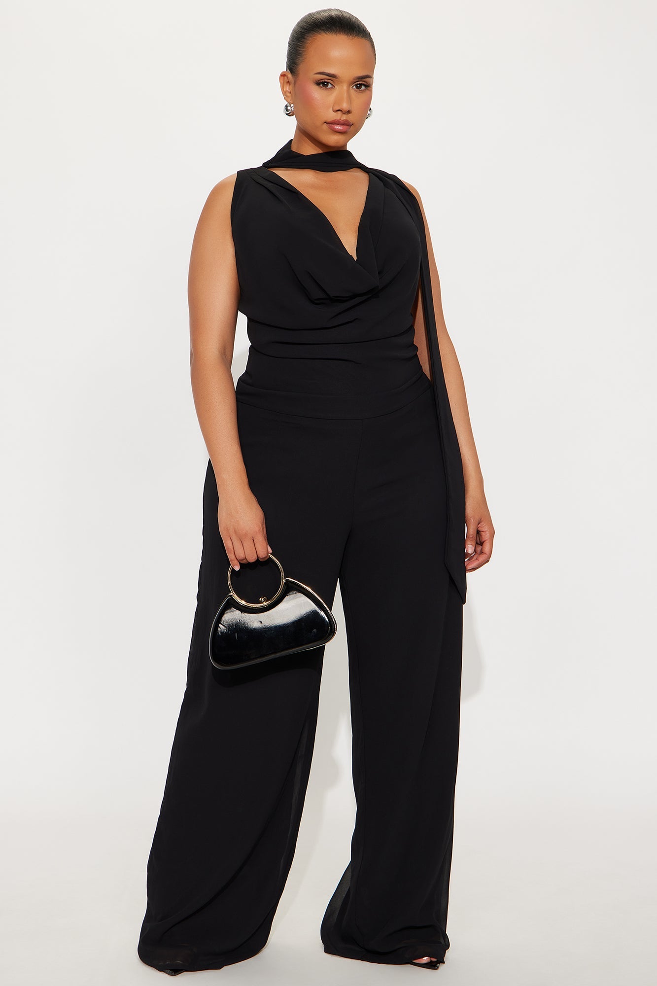 Want You Back Chiffon Jumpsuit - Black