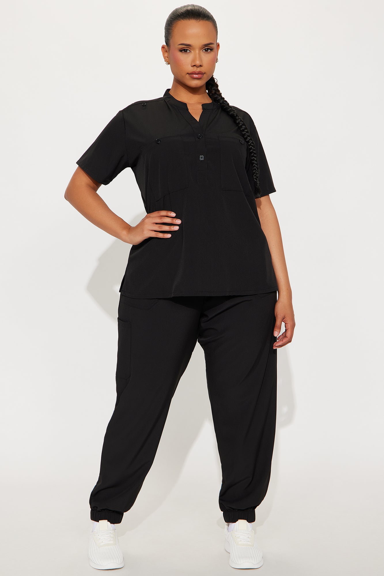 All Better 4 Way Stretch Scrub Uniform Jogger Set - Black