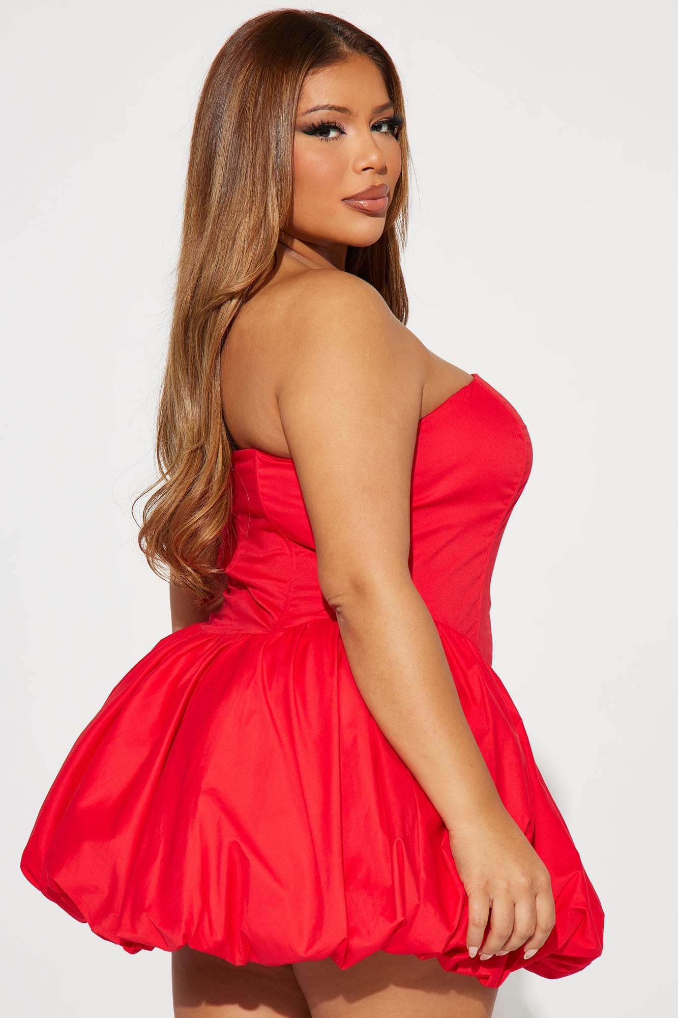 A Night in Paris Bubble Mini Dress - Red