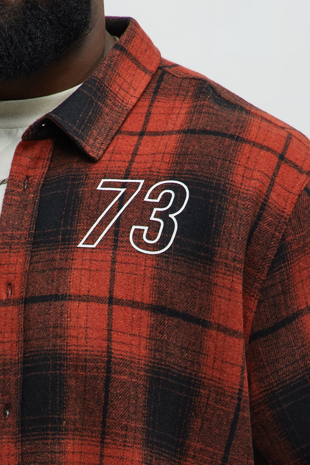 All Star Plaid Button Down Cropped Short Sleeve Shirt - Orange/combo