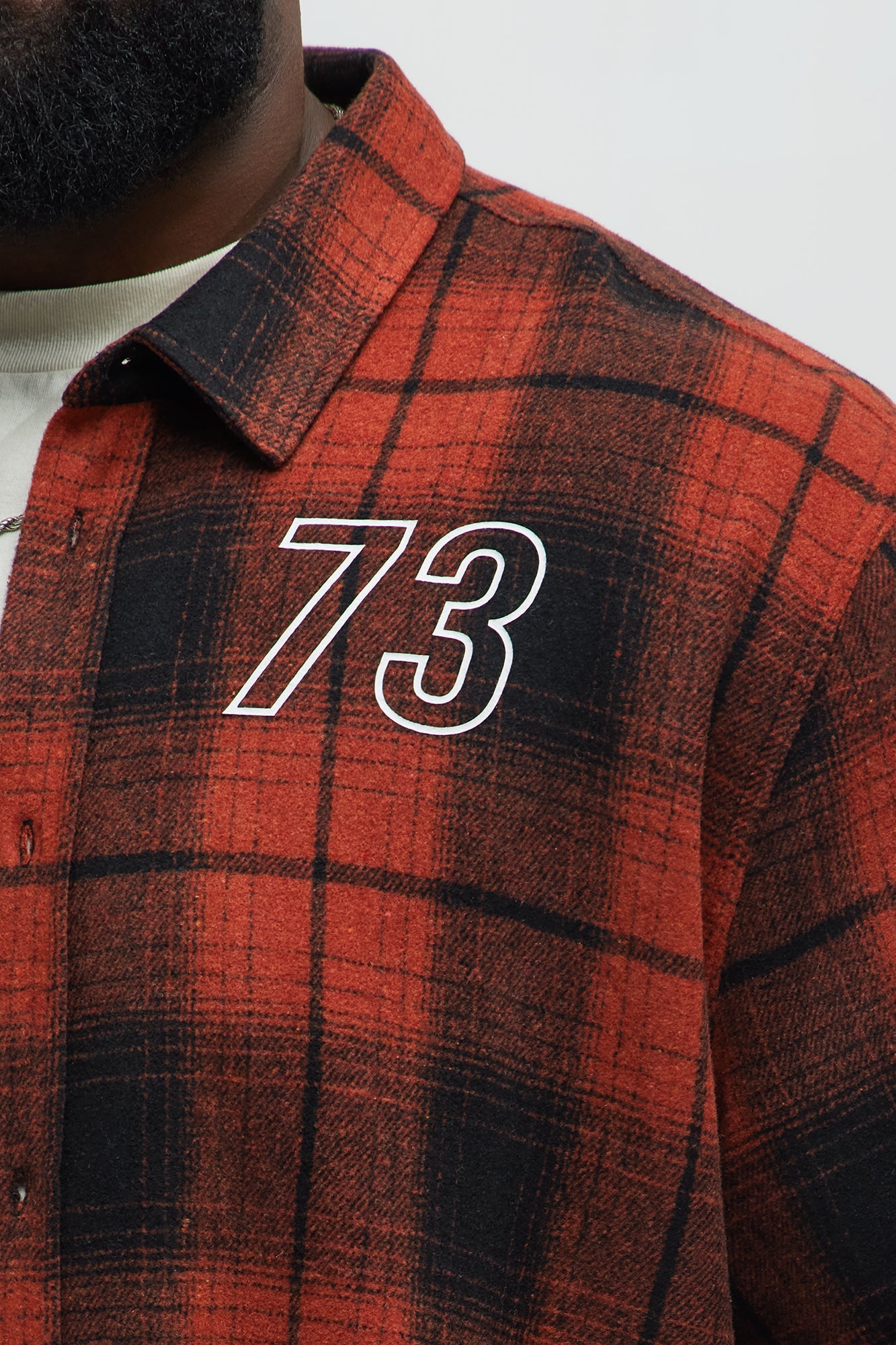 All Star Plaid Button Down Cropped Short Sleeve Shirt - Orange/combo