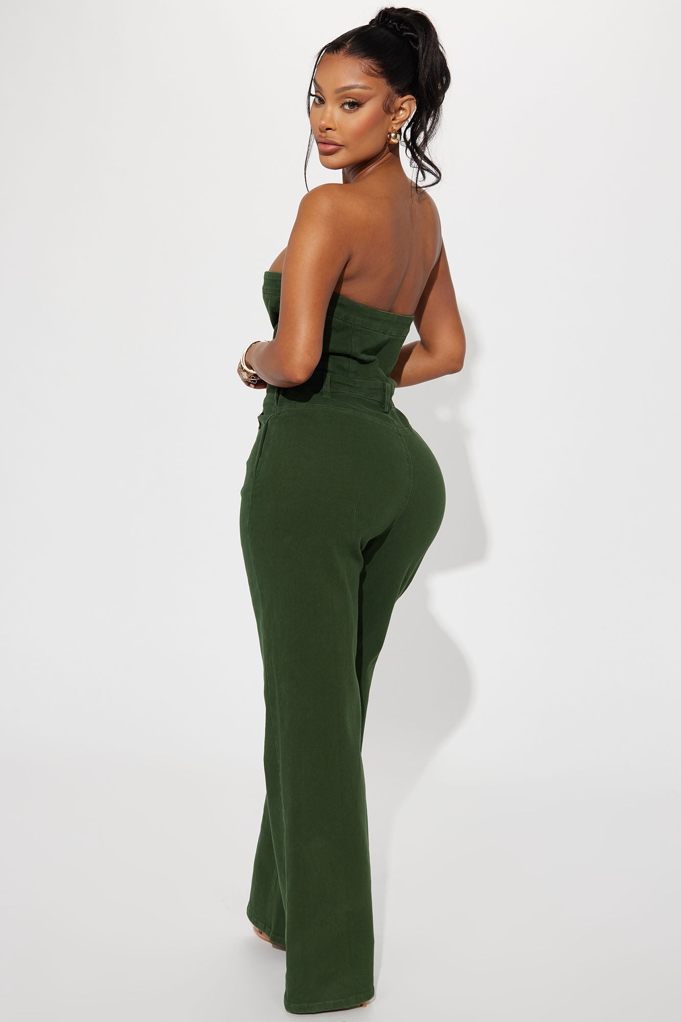Mine For The Weekend Denim Jumpsuit - Green