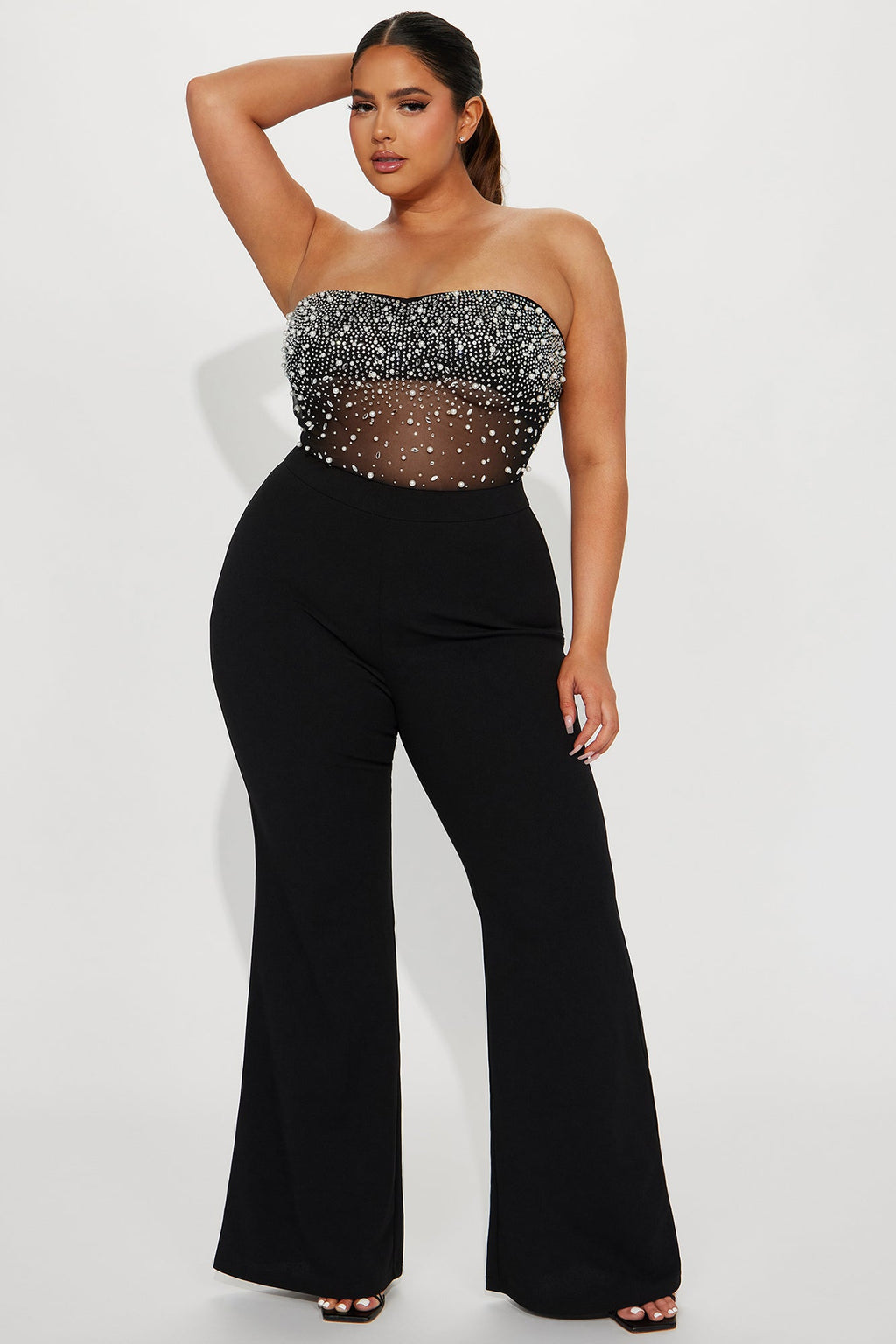 Dream Girl Embellished Jumpsuit - Black