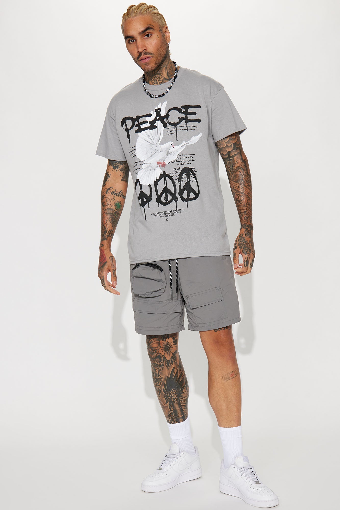 The Power Of Peace Short Sleeve Tee - Grey