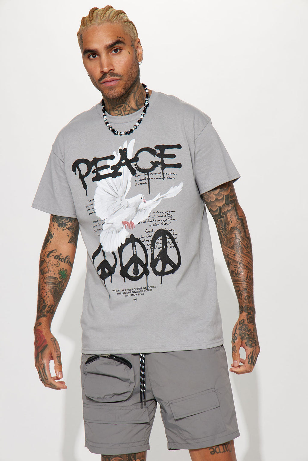 The Power Of Peace Short Sleeve Tee - Grey