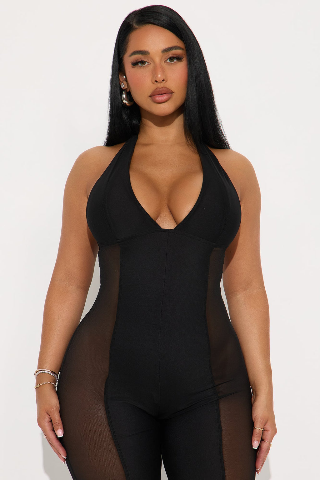 The Main Stage Mesh Capri Jumpsuit - Black