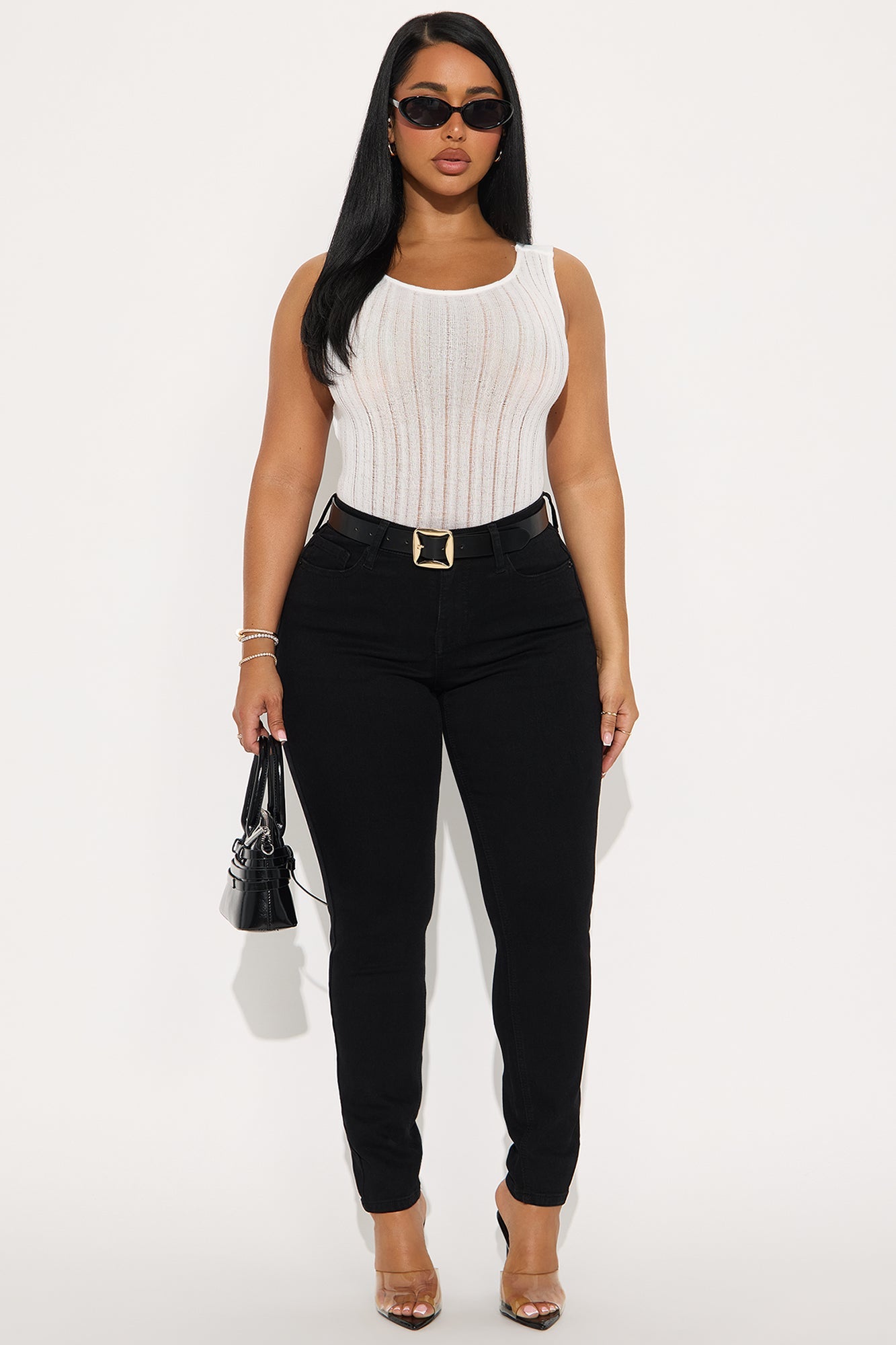 Vibe Check Curvy Stretch Skinny Jeans - Black