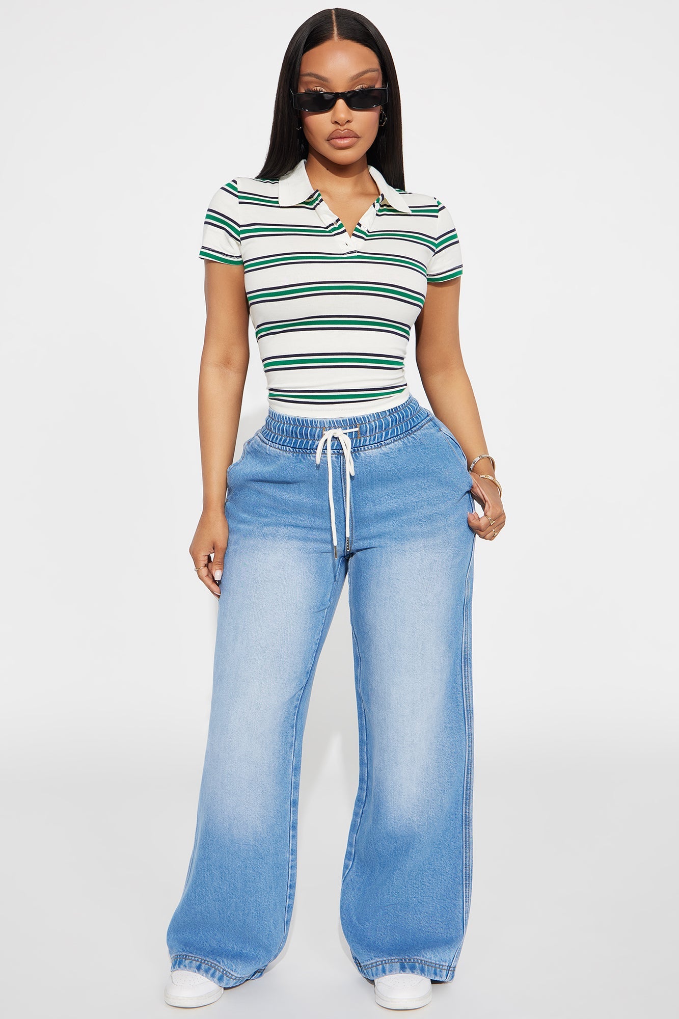 Ocean Drive Drapey Wide Leg Jeans - Vintage Wash