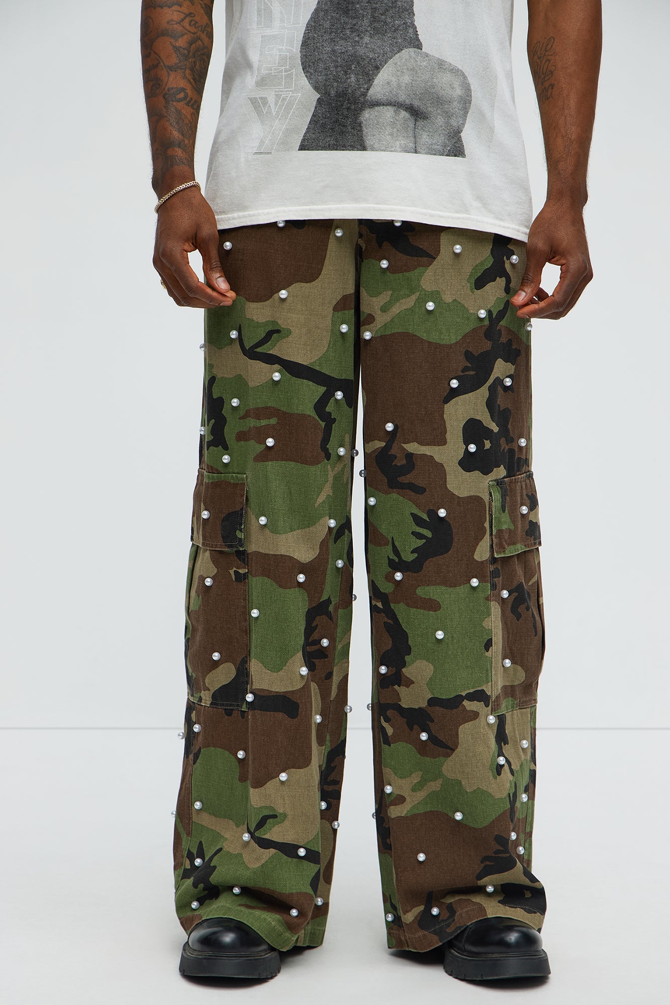Pearl Wildin Camo Cargo Baggy Pants - Camouflage