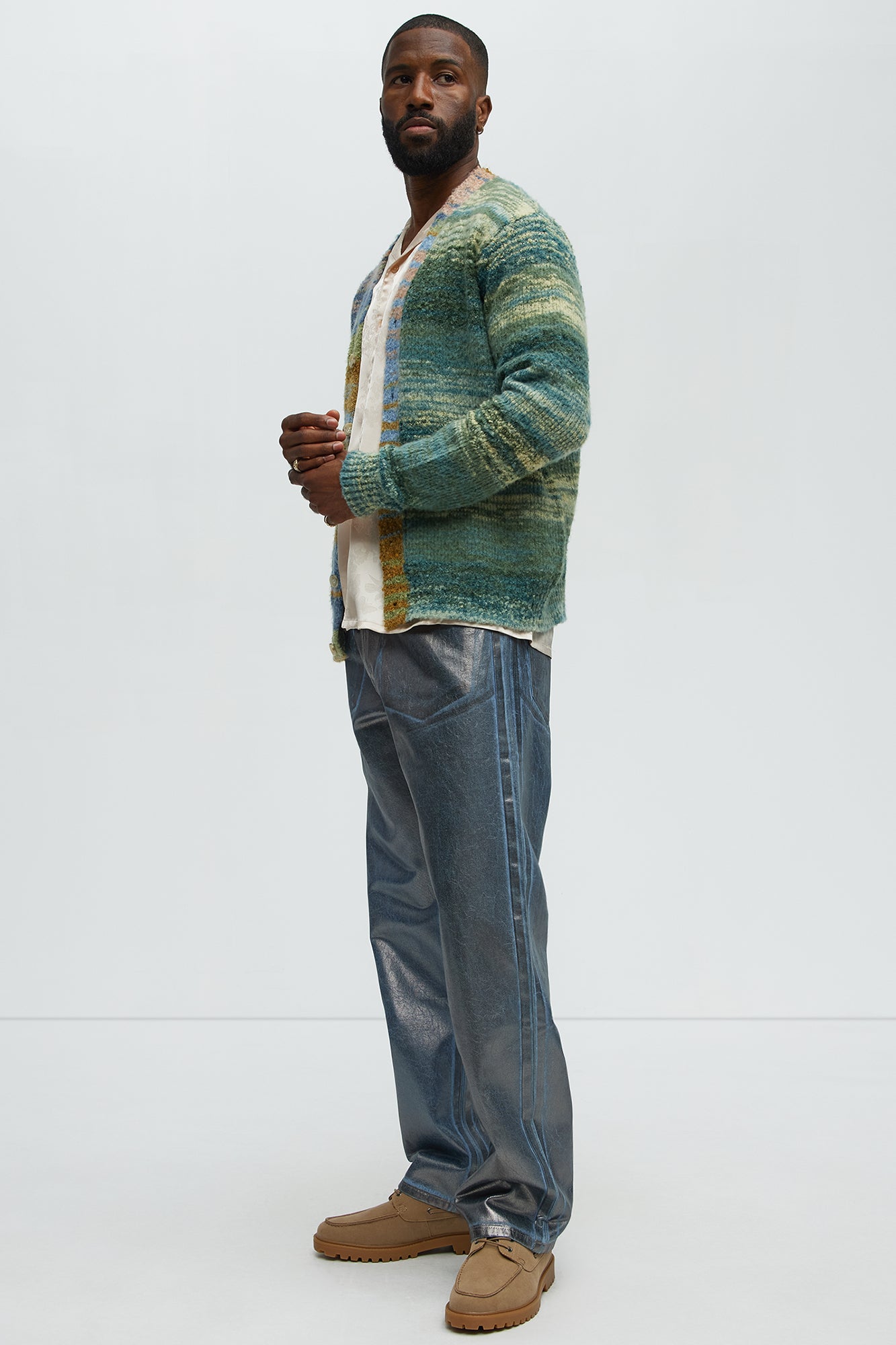 Straight Don't Foil Me Waxed Jeans - Blue/Silver