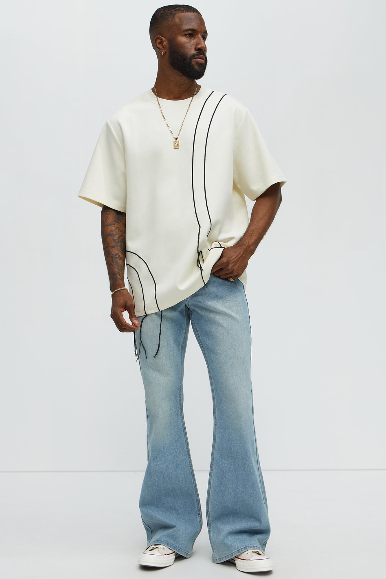 Stacked Slim Flare Grab Your Attention Jeans - Light Blue Wash