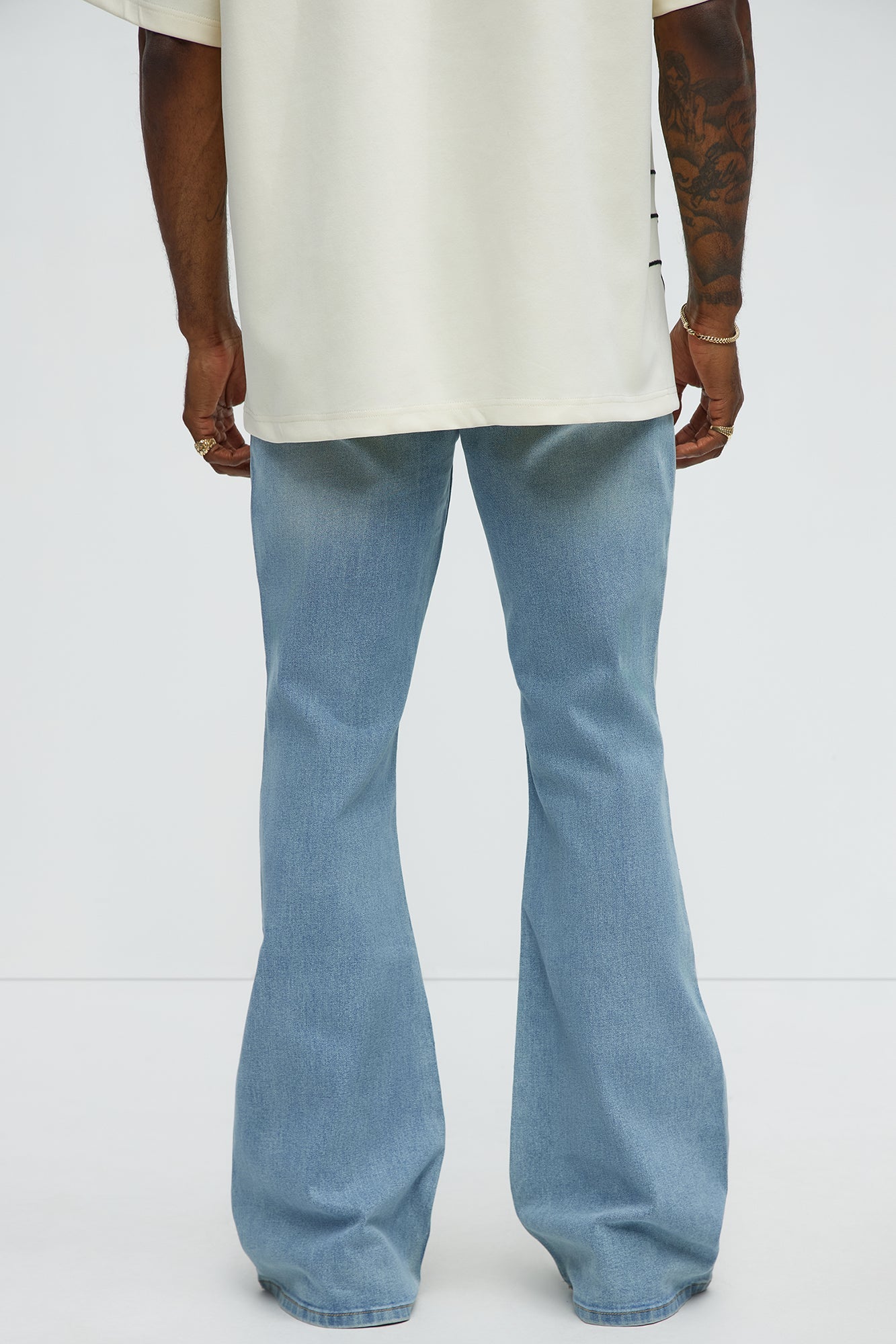 Stacked Slim Flare Grab Your Attention Jeans - Light Blue Wash