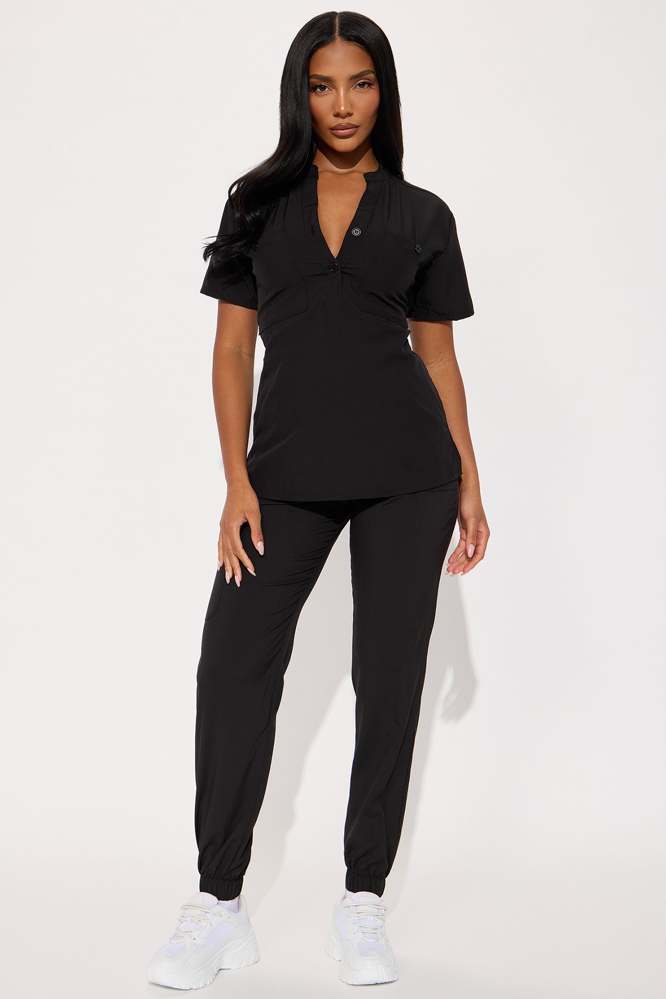 All Better 4 Way Stretch Scrub Uniform Jogger Set - Black