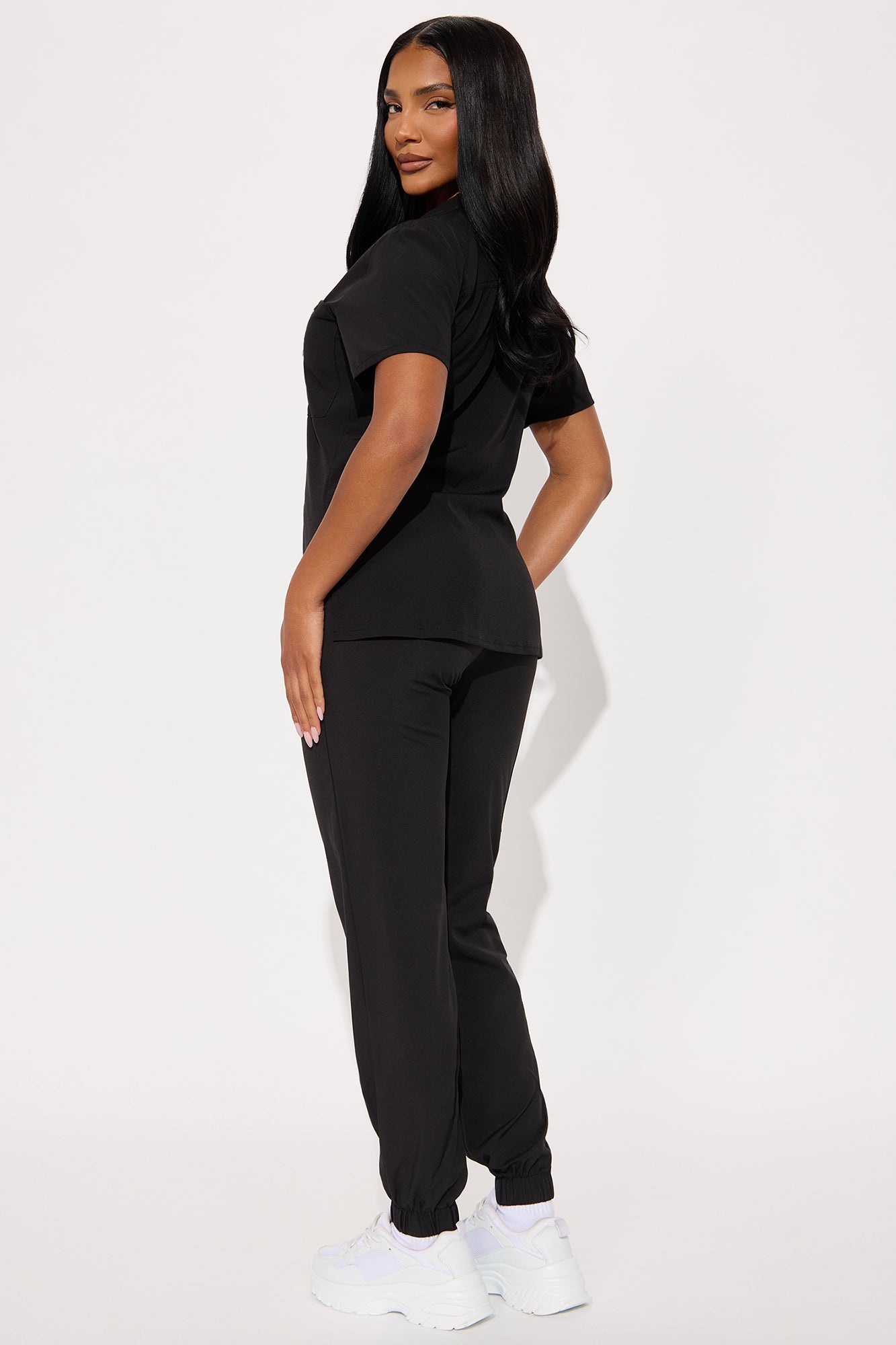 All Better 4 Way Stretch Scrub Uniform Jogger Set - Black