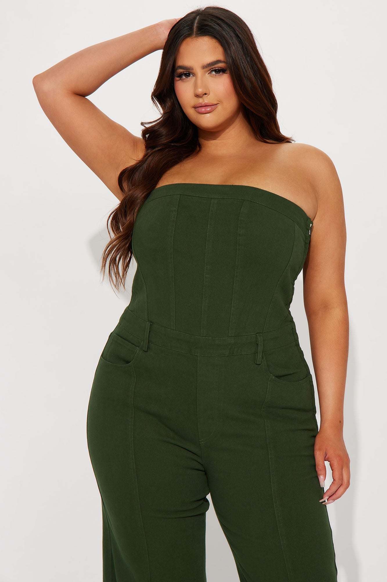 Mine For The Weekend Denim Jumpsuit - Green