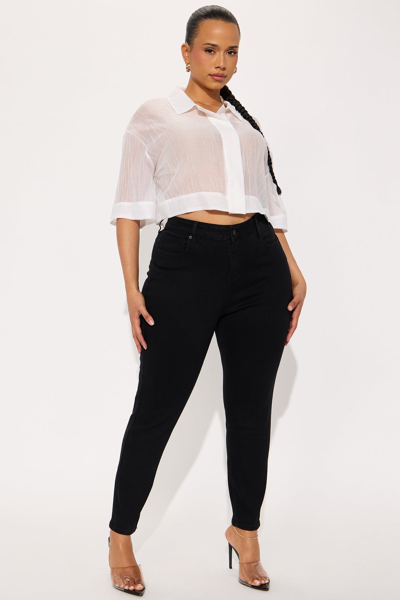 Vibe Check Curvy Stretch Skinny Jeans - Black