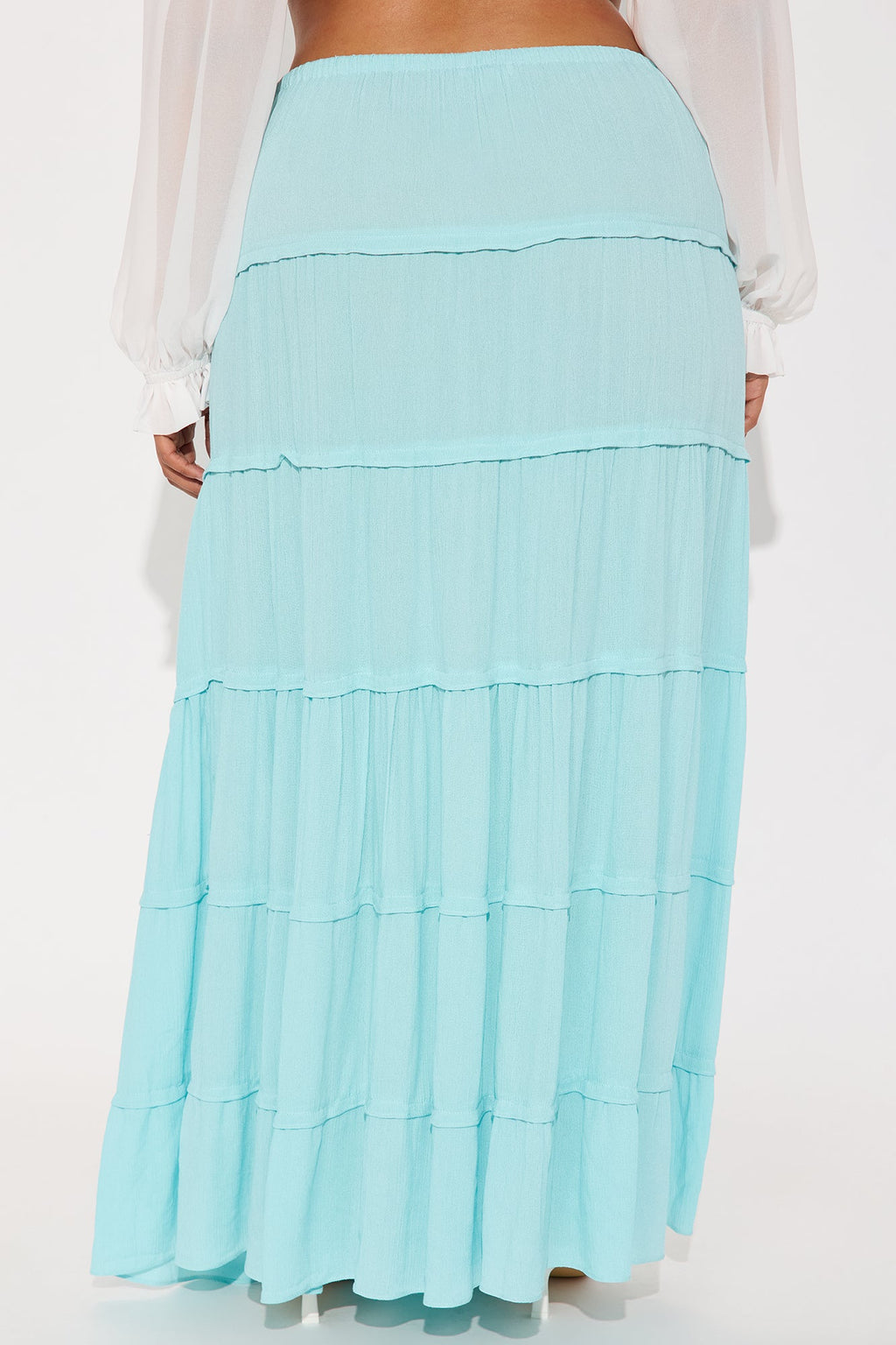 Go With The Flow Sheer Gauze Maxi Skirt - Light Blue