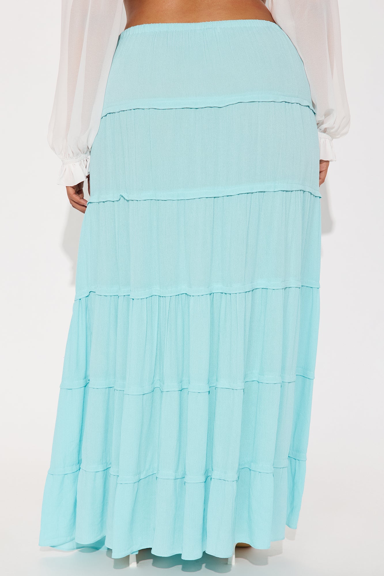 Go With The Flow Sheer Gauze Maxi Skirt - Light Blue